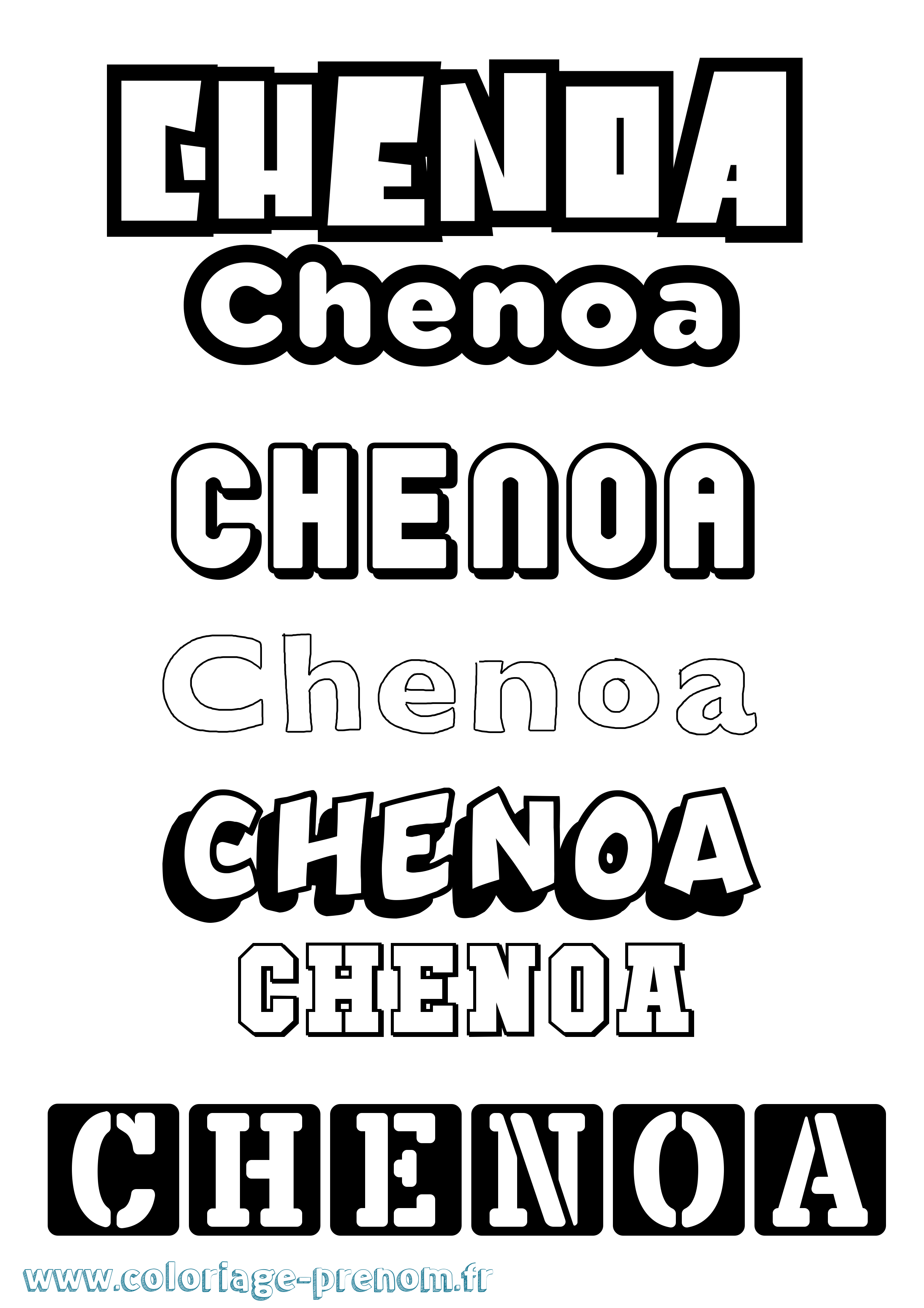 Coloriage prénom Chenoa Simple