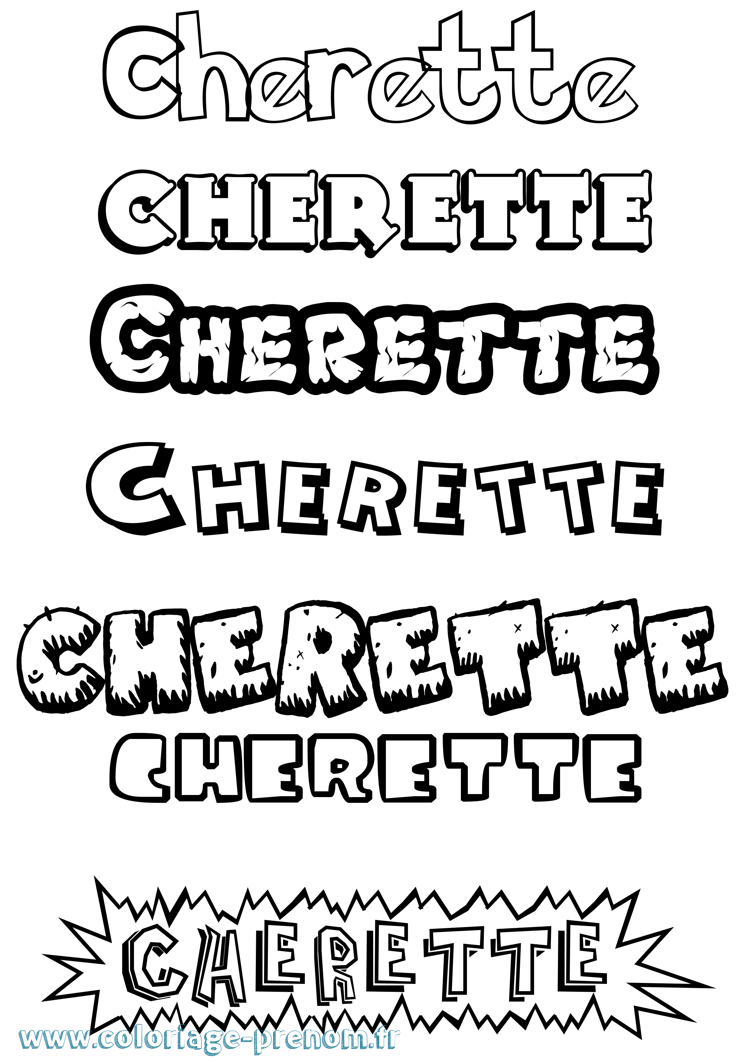 Coloriage Cherette Dessin Animé Coloriage prénom Cherette Dessin Animé