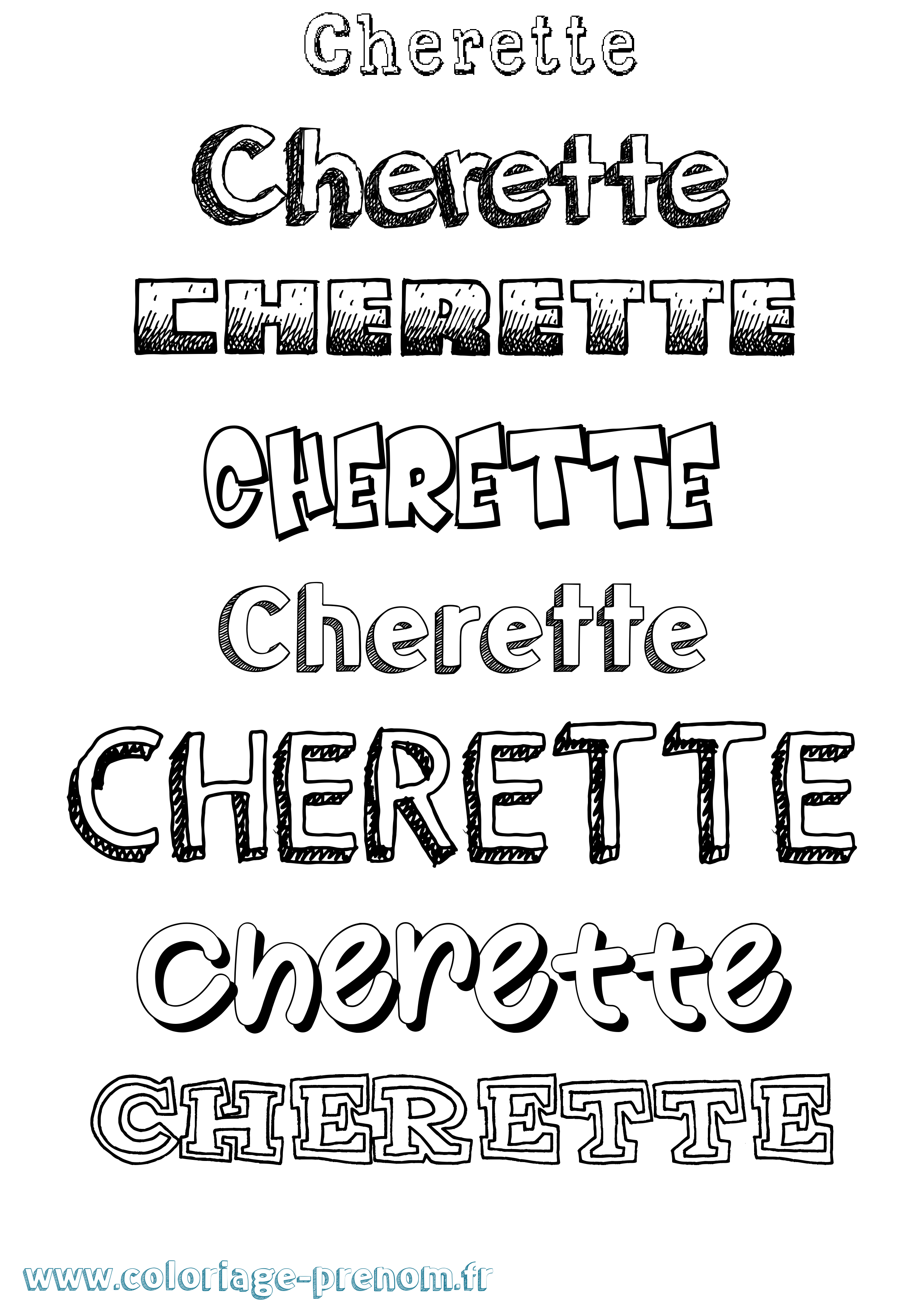 Coloriage Cherette Dessiné Coloriage prénom Cherette Dessiné
