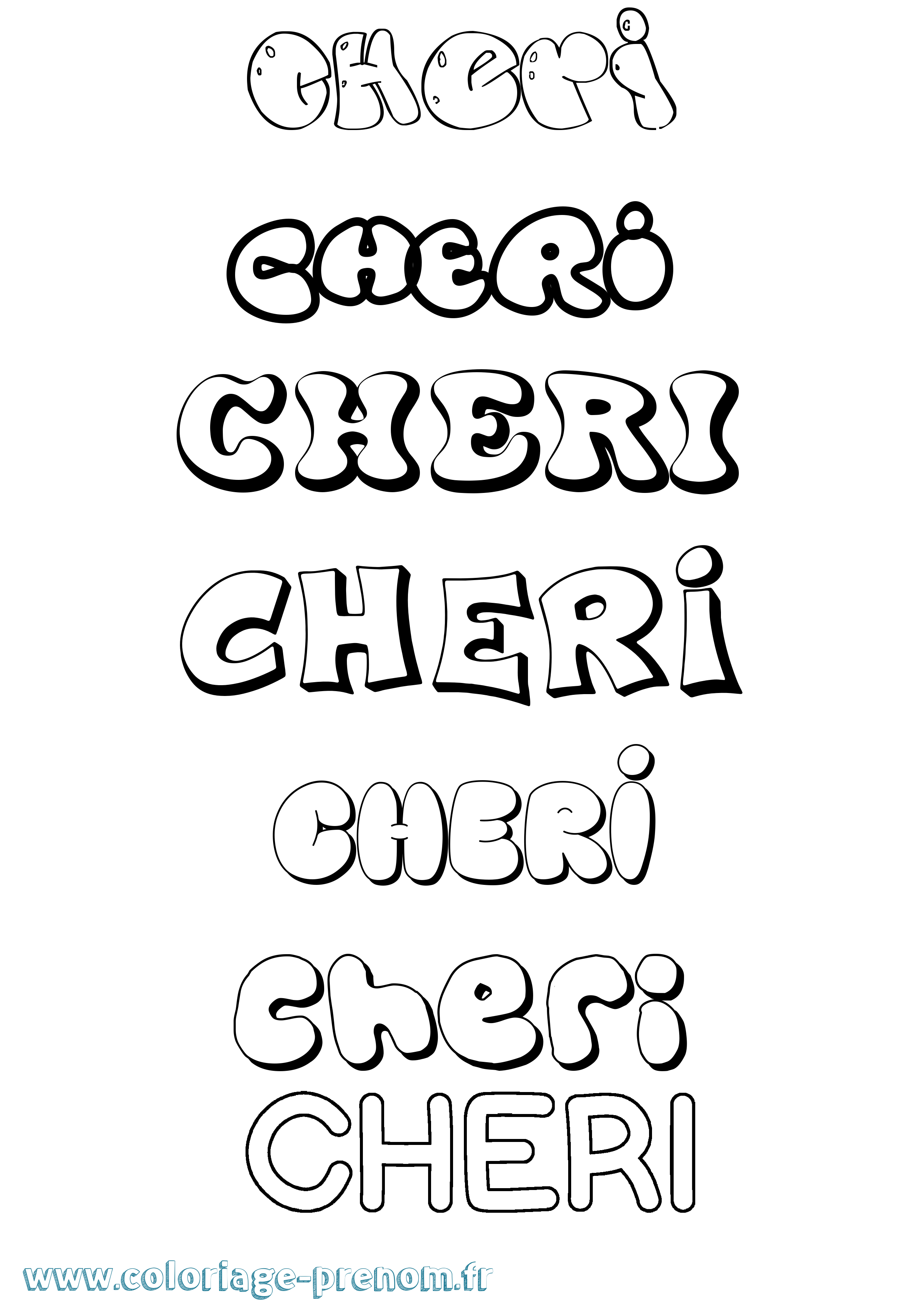 Coloriage prénom Cheri Bubble