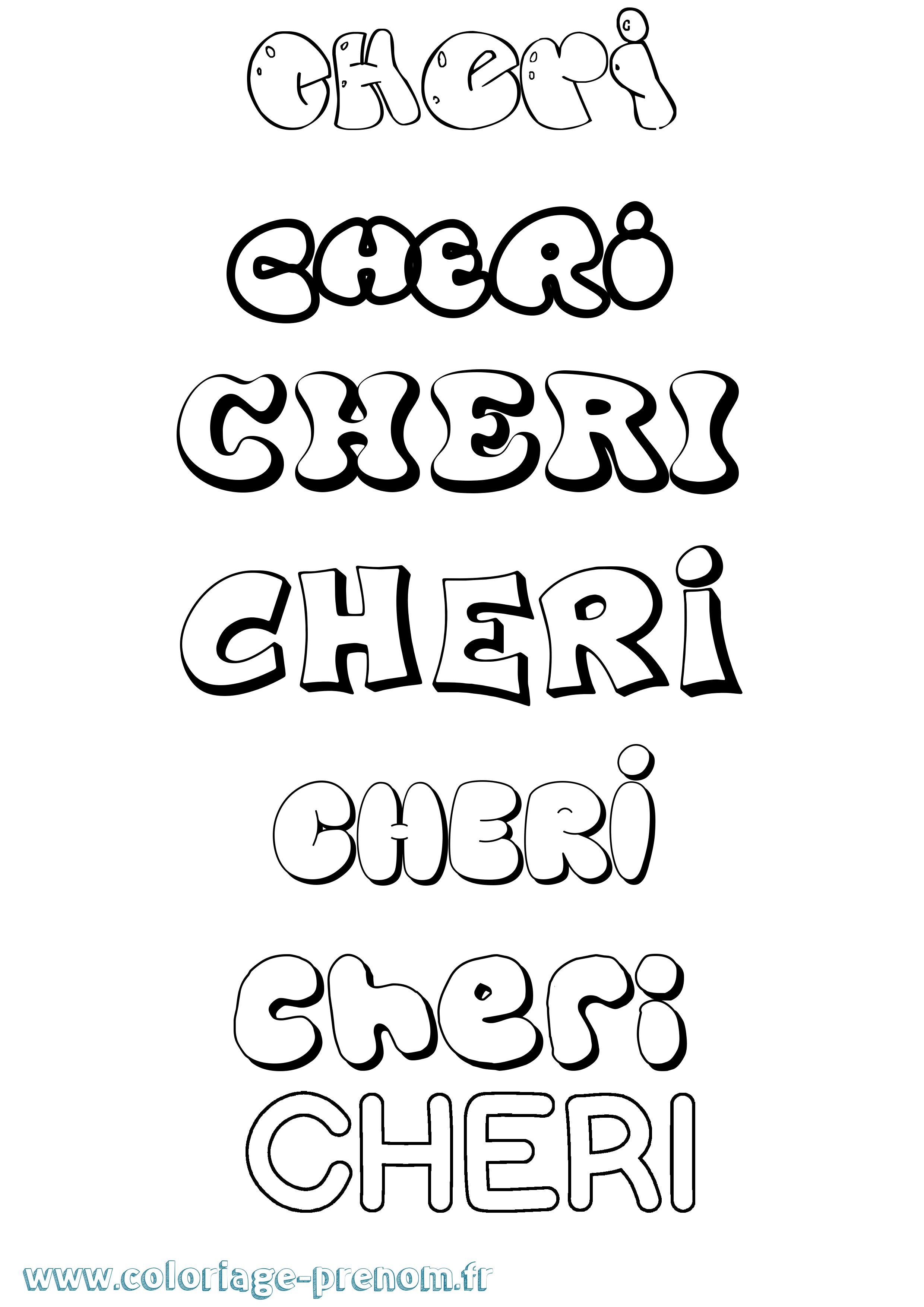 Coloriage Cheri Bubble Coloriage prénom Cheri Bubble