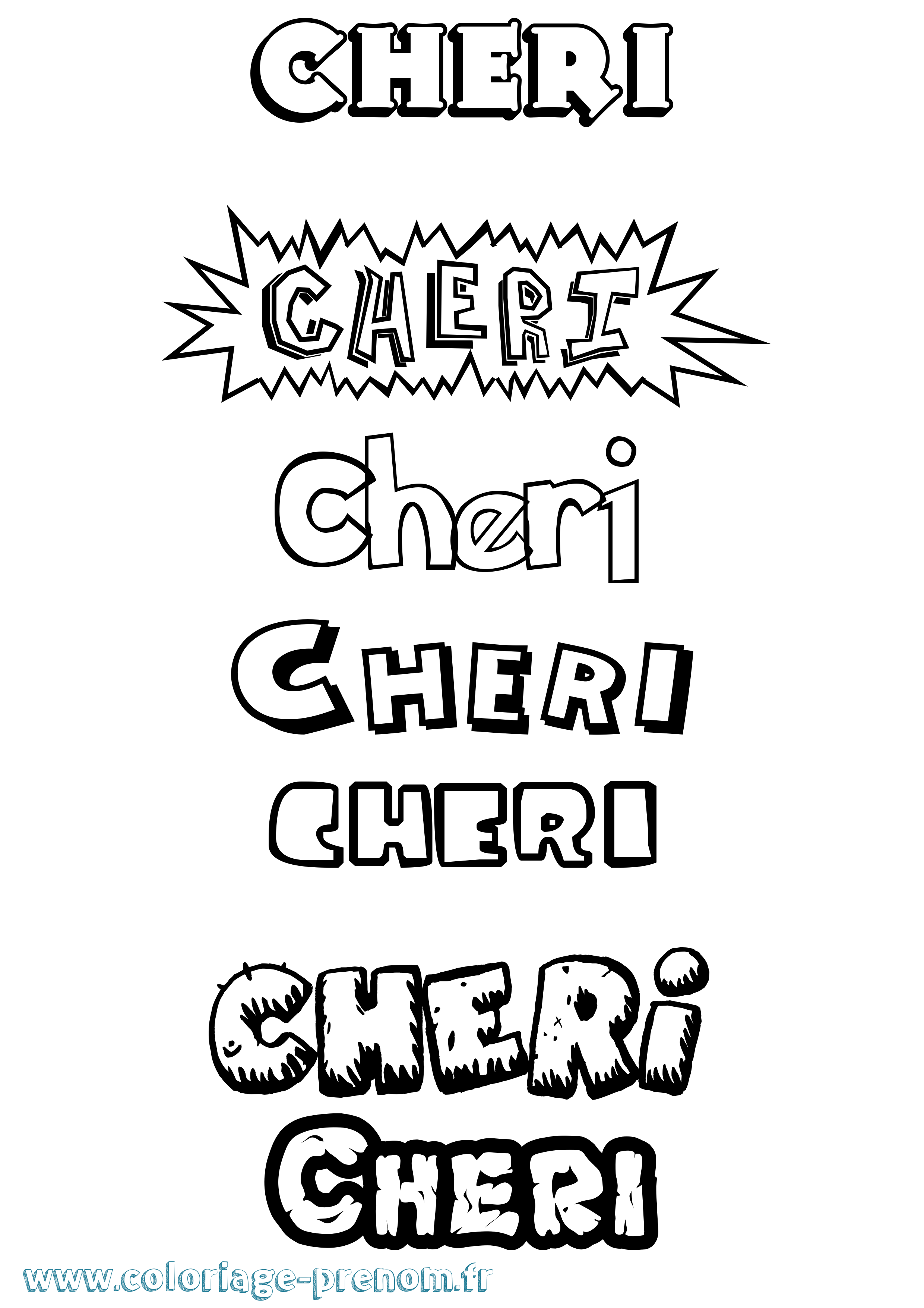 Coloriage prénom Cheri Dessin Animé