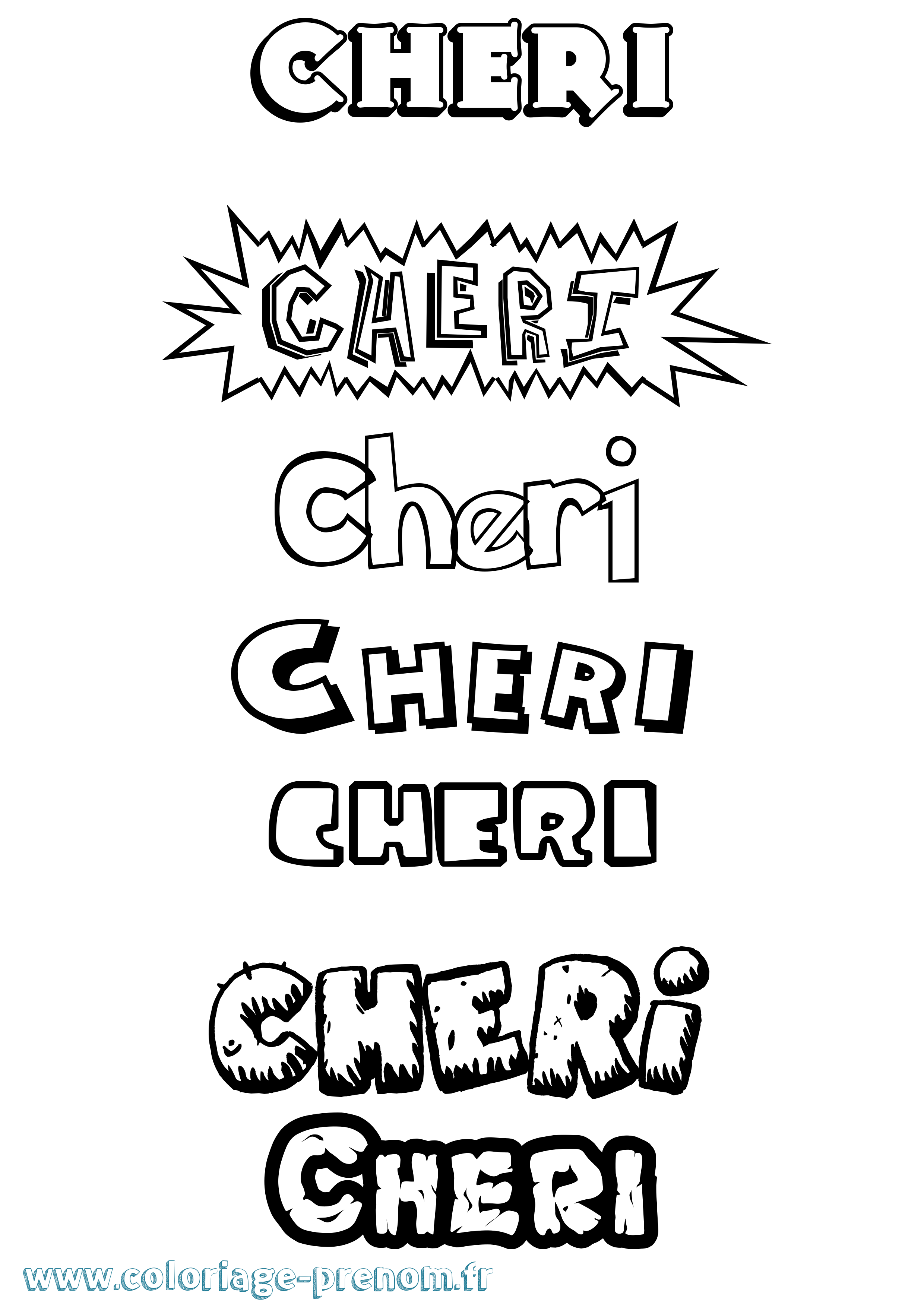 Coloriage Cheri Dessin Animé Coloriage prénom Cheri Dessin Animé