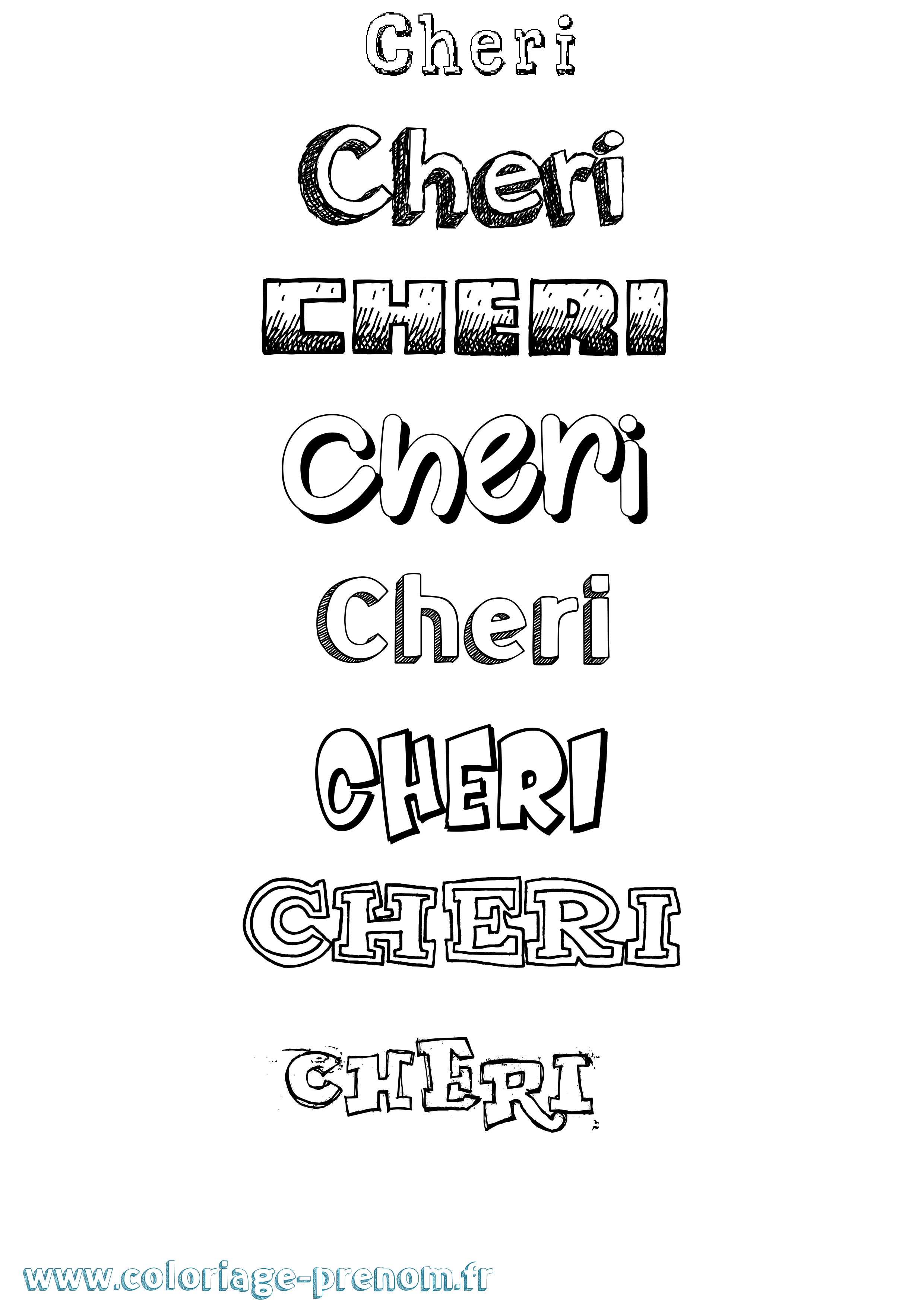 Coloriage prénom Cheri Dessiné