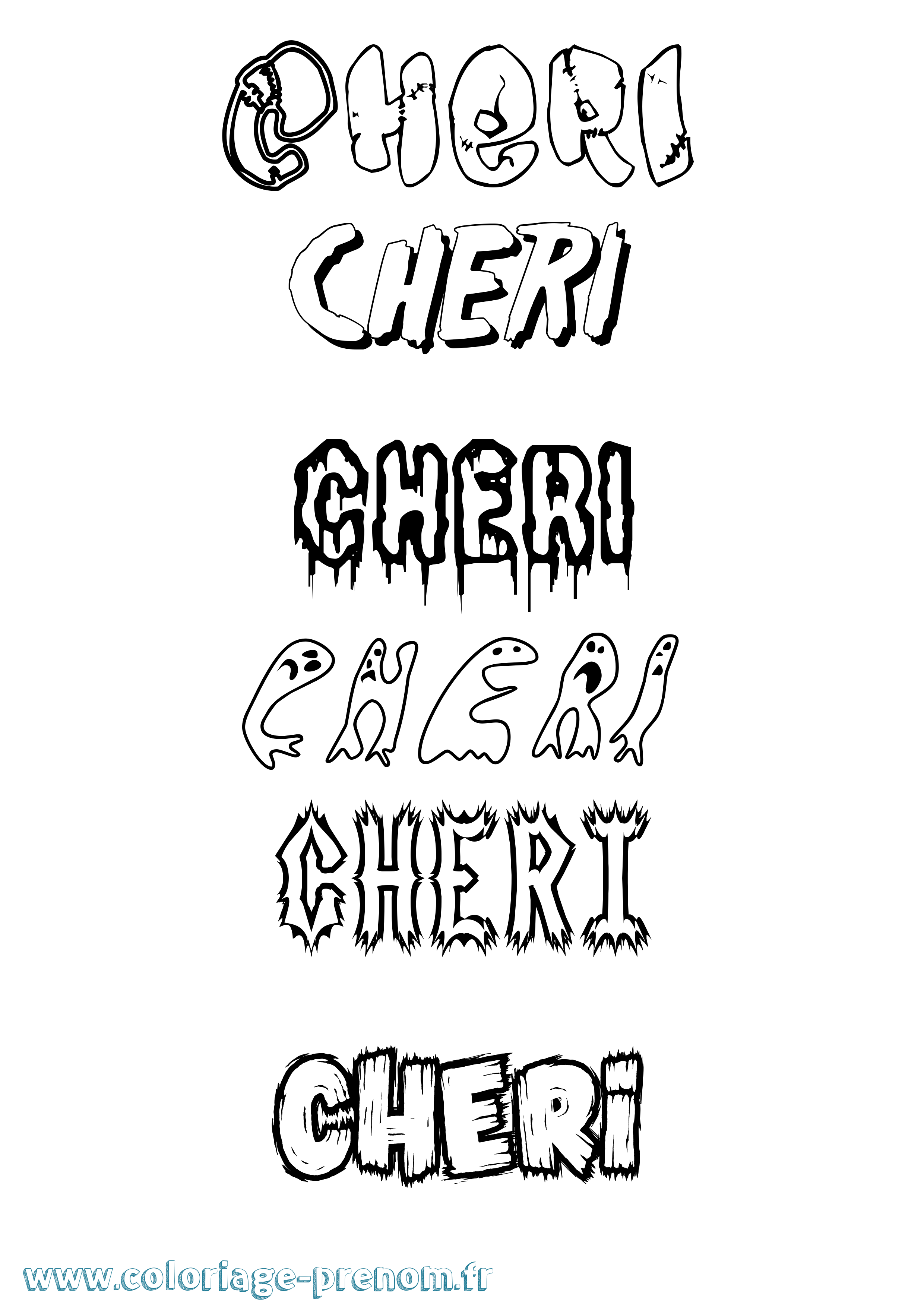 Coloriage Cheri Frisson Coloriage prénom Cheri Frisson