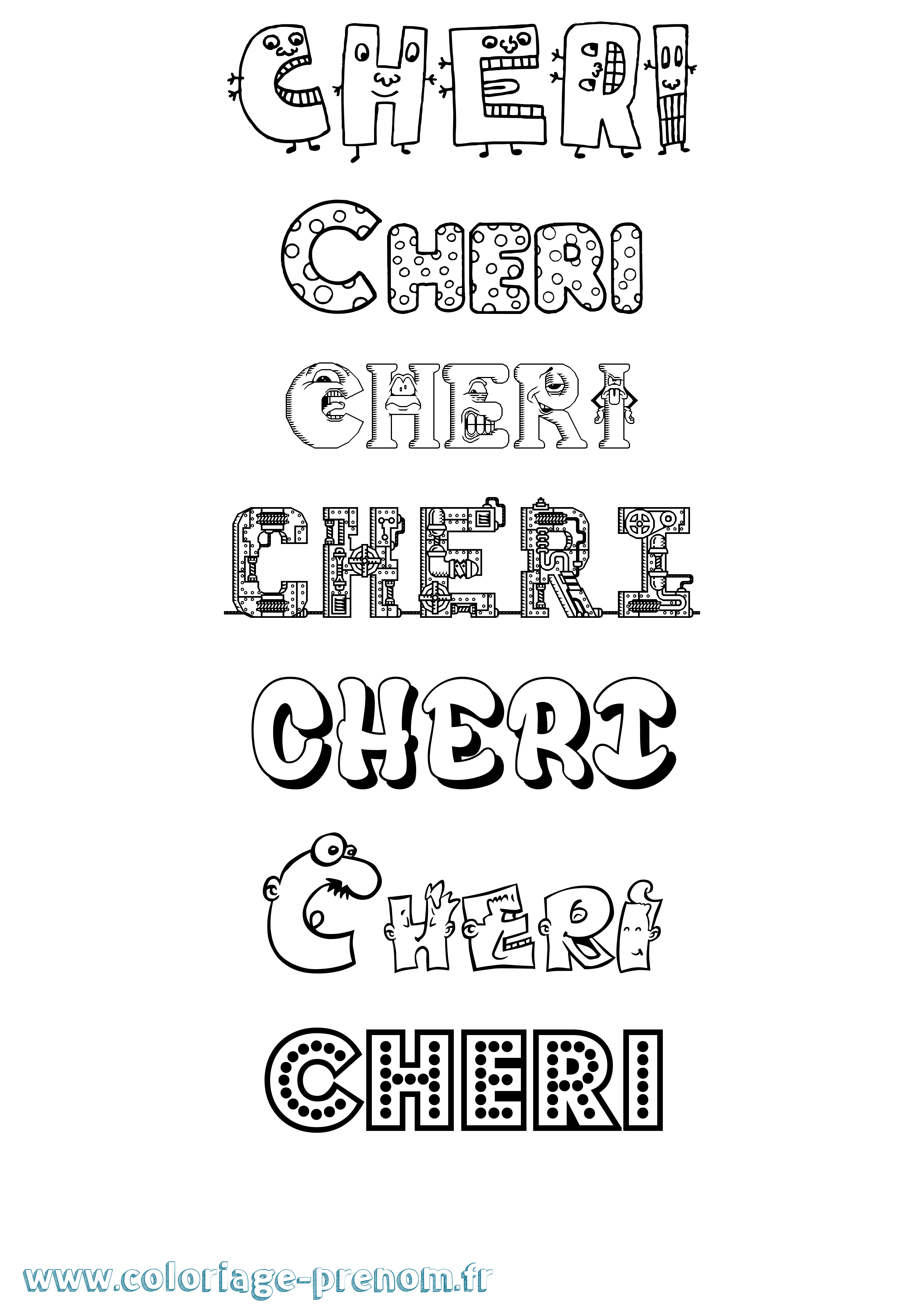 Coloriage Cheri Fun Coloriage prénom Cheri Fun