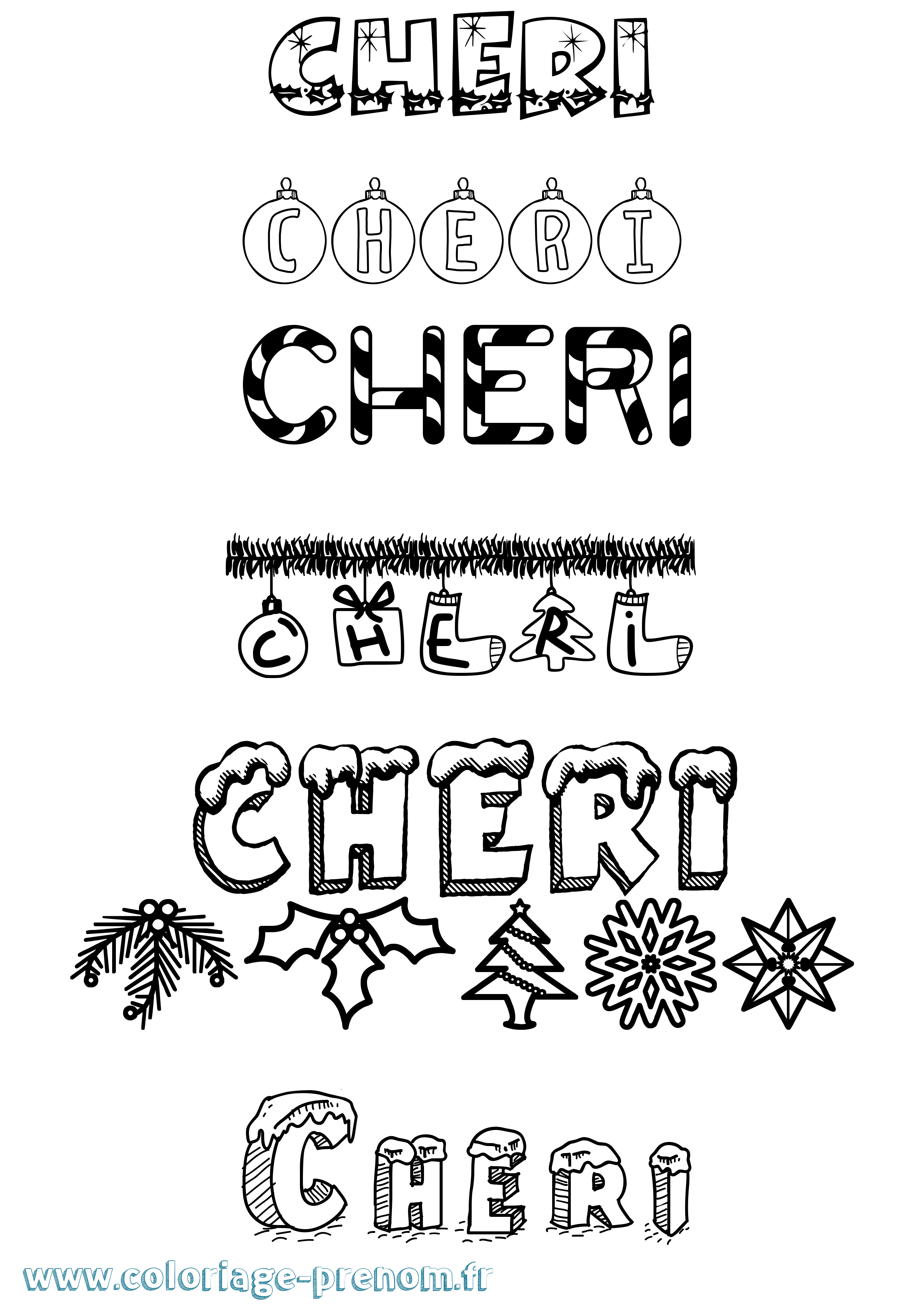 Coloriage Cheri Noël Coloriage prénom Cheri Noël