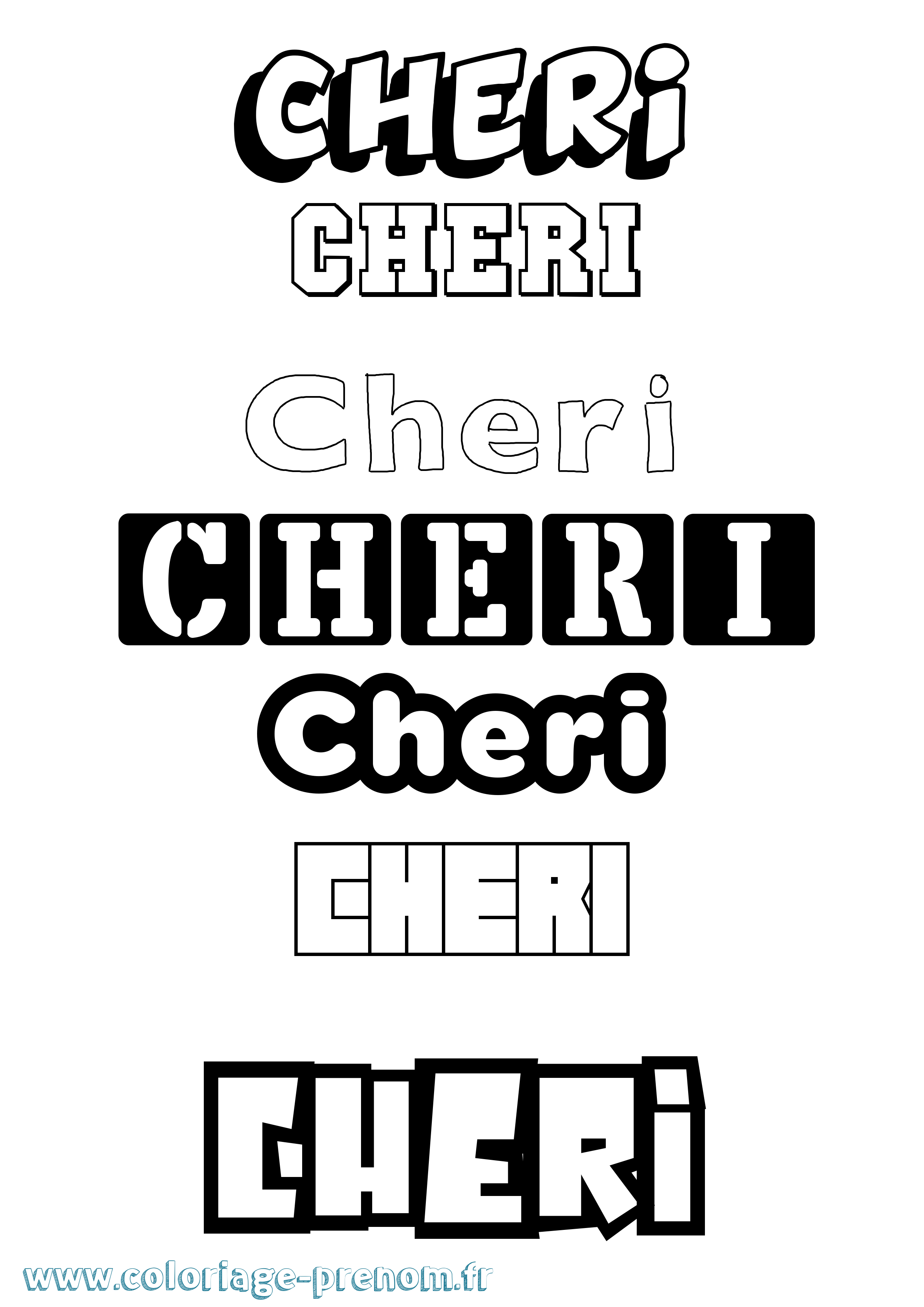 Coloriage prénom Cheri Simple