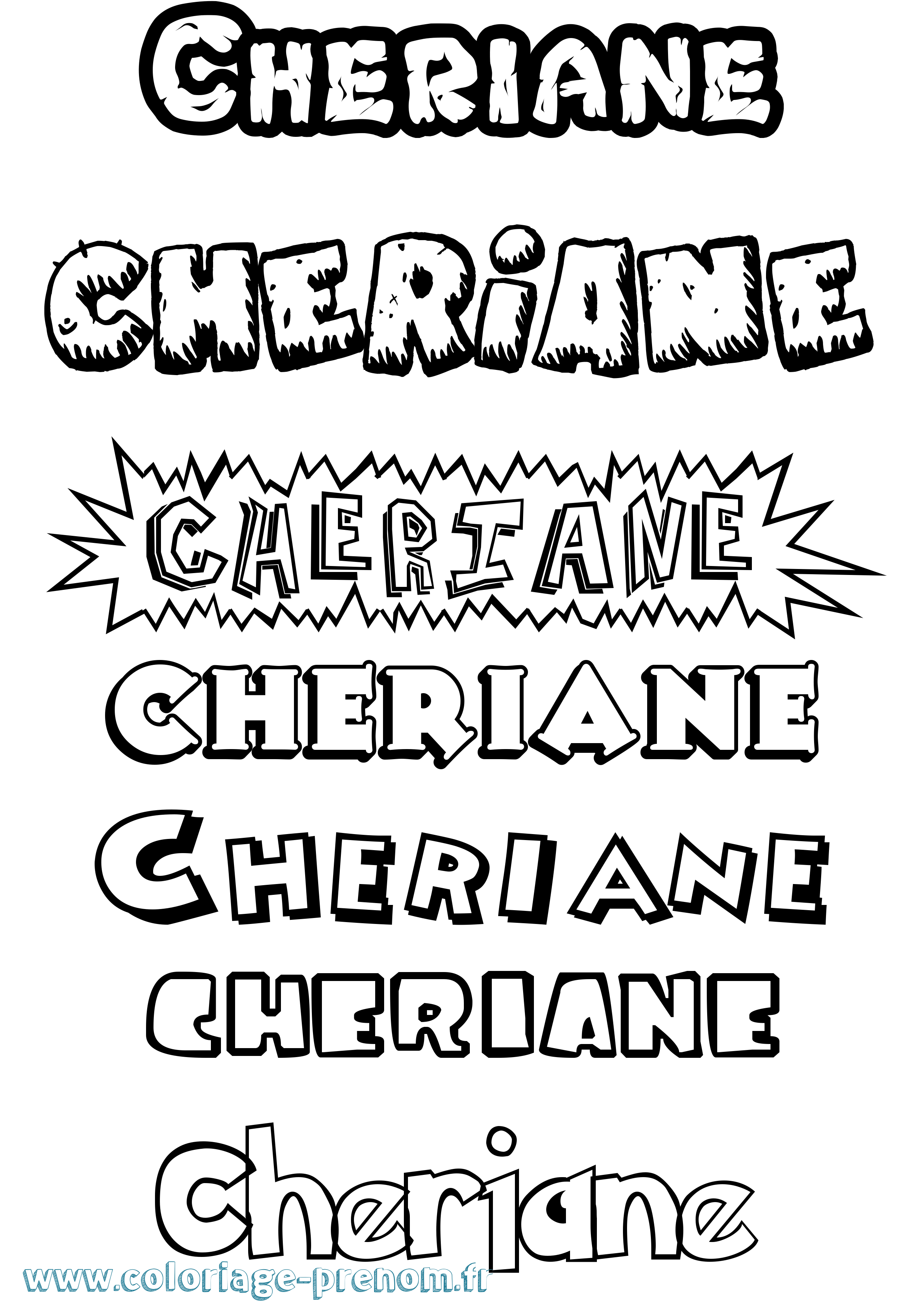 Coloriage prénom Cheriane Dessin Animé