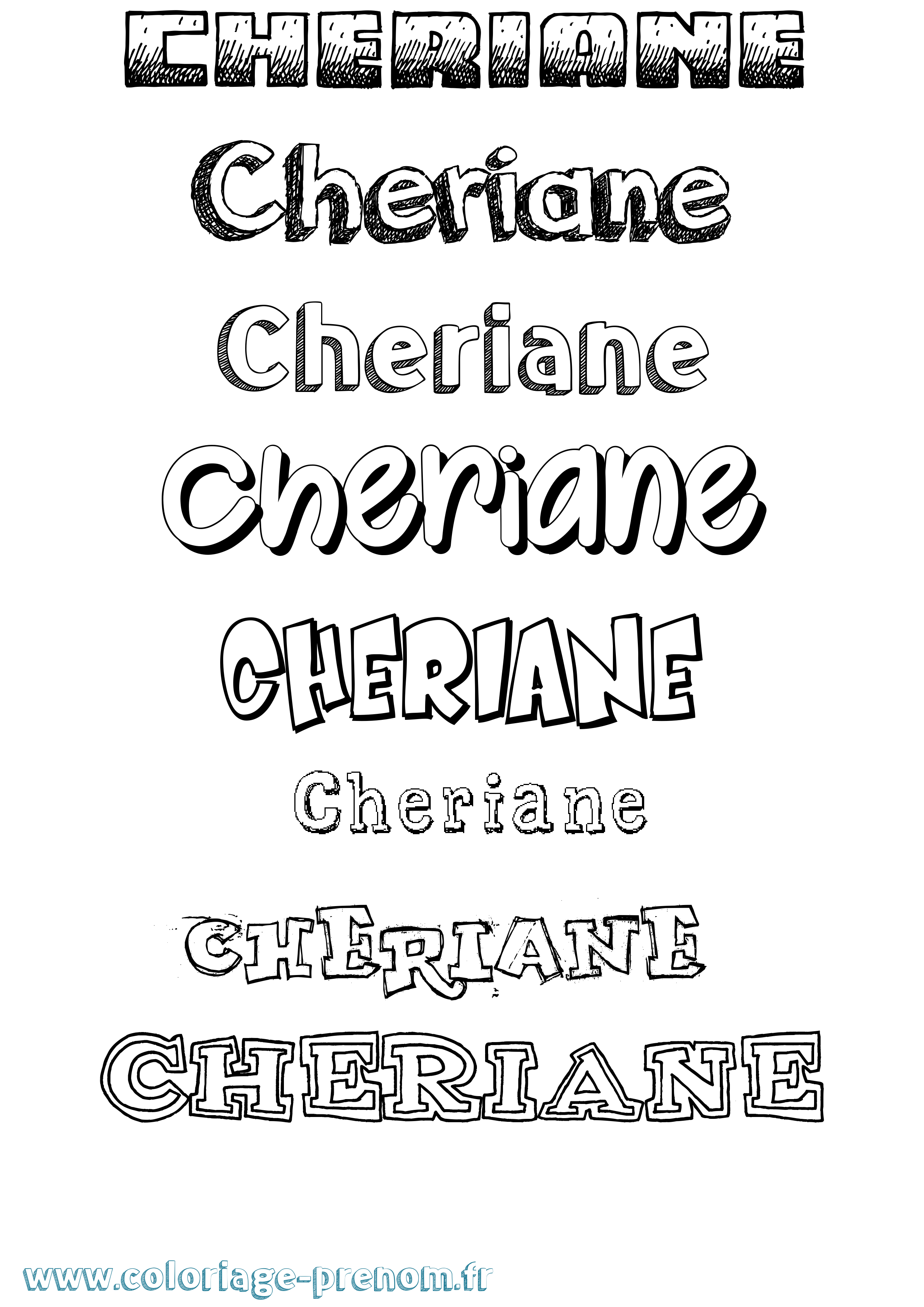 Coloriage prénom Cheriane Dessiné