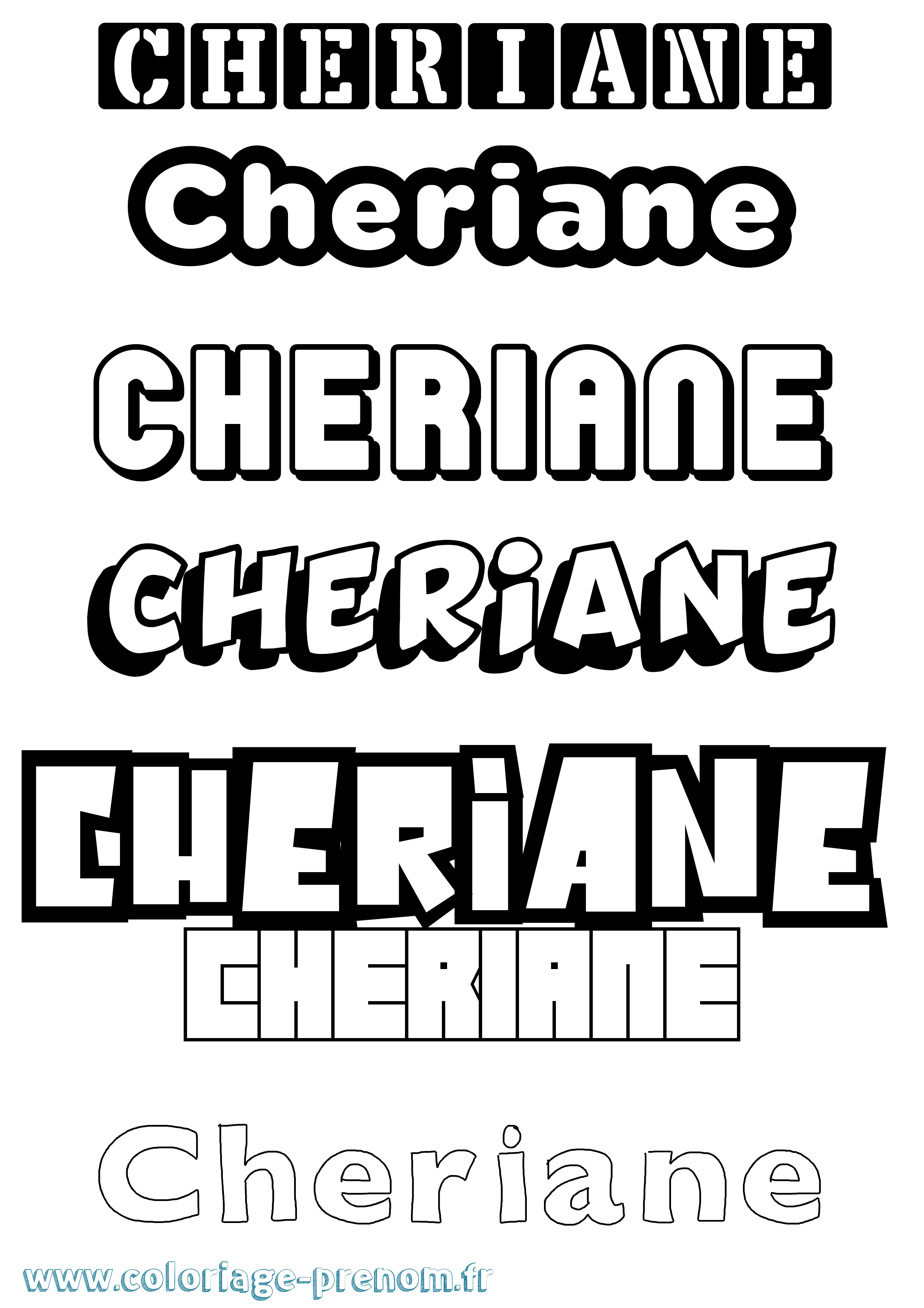 Coloriage prénom Cheriane Simple