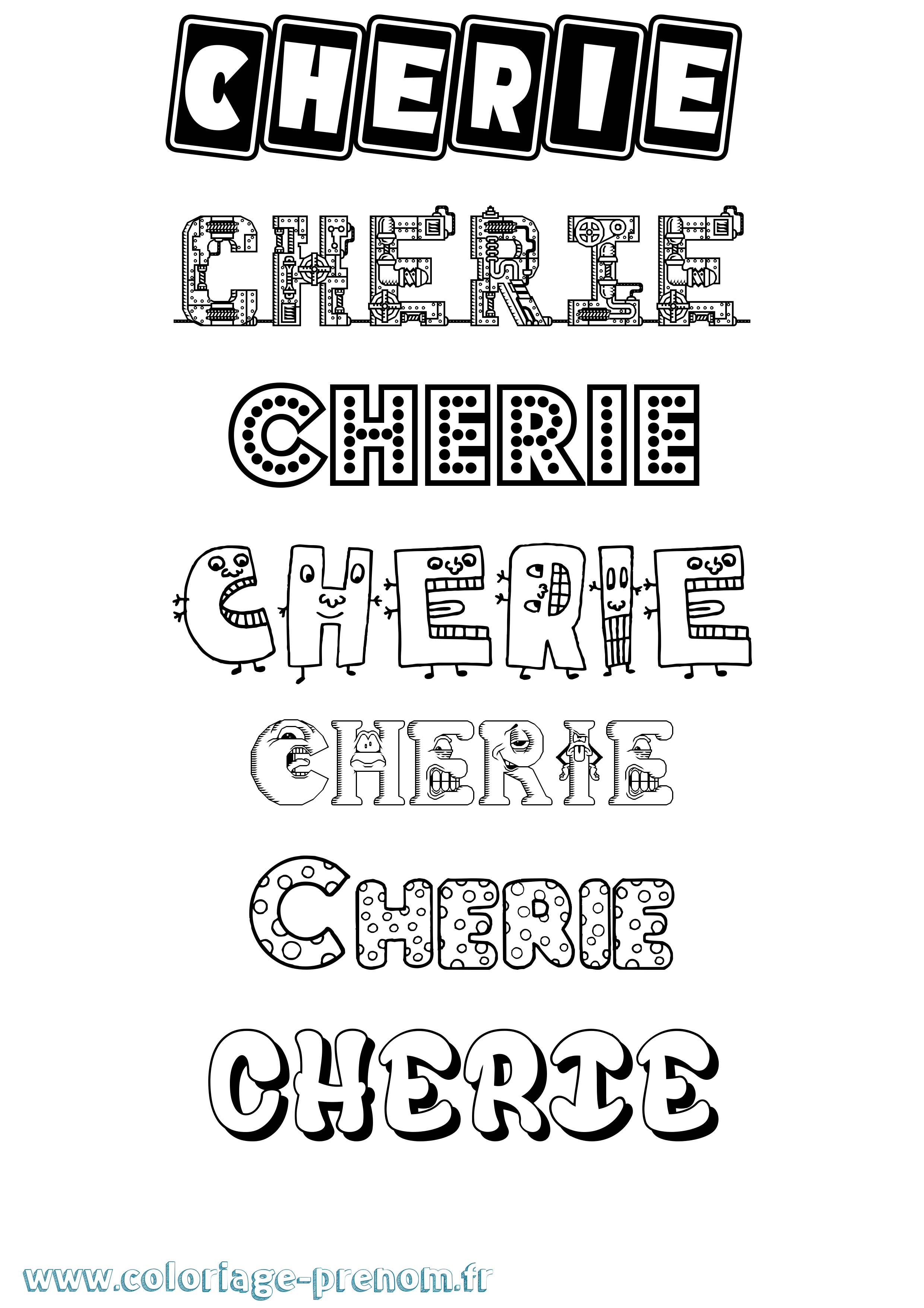 Coloriage prénom Cherie Fun
