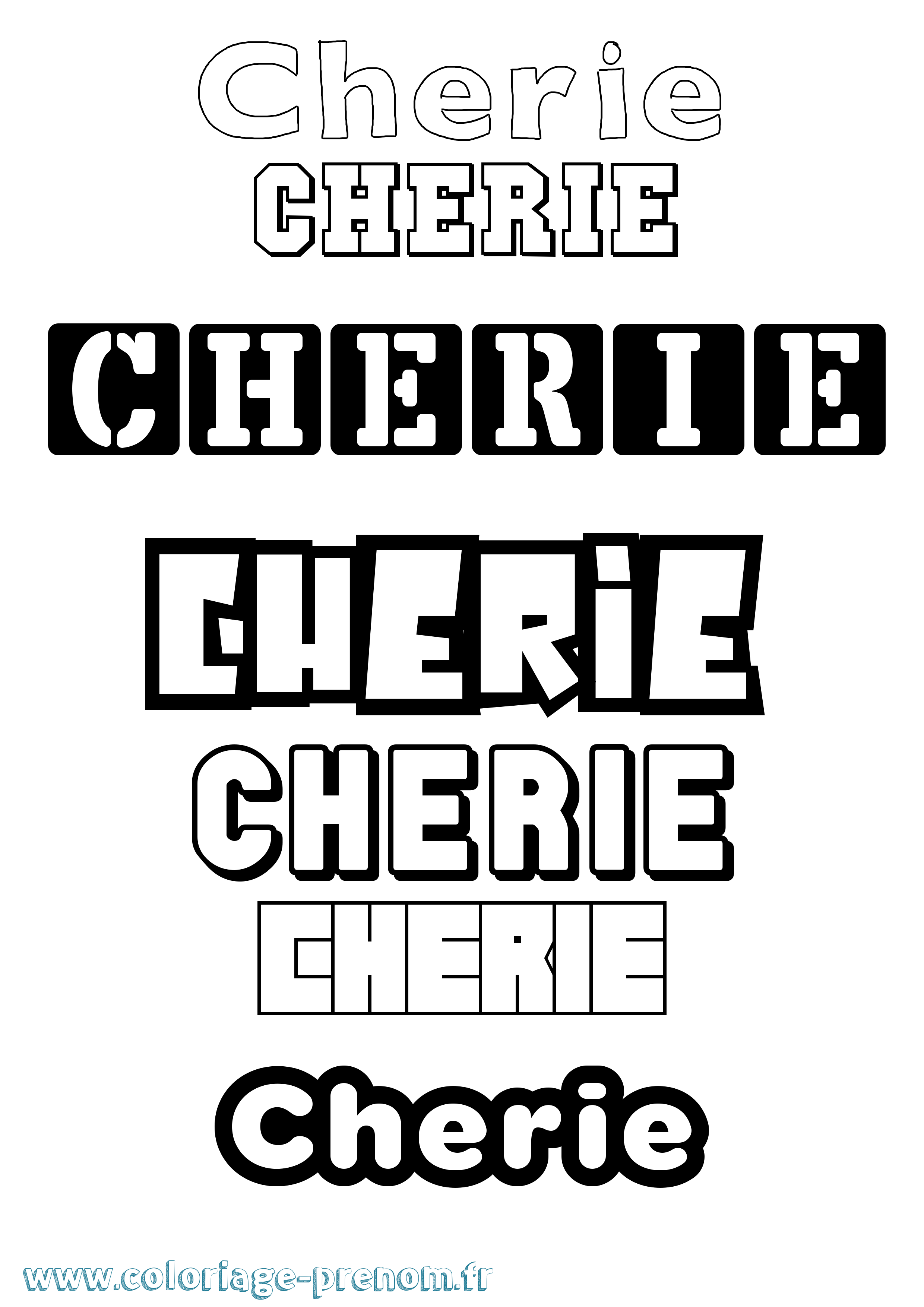 Coloriage prénom Cherie Simple