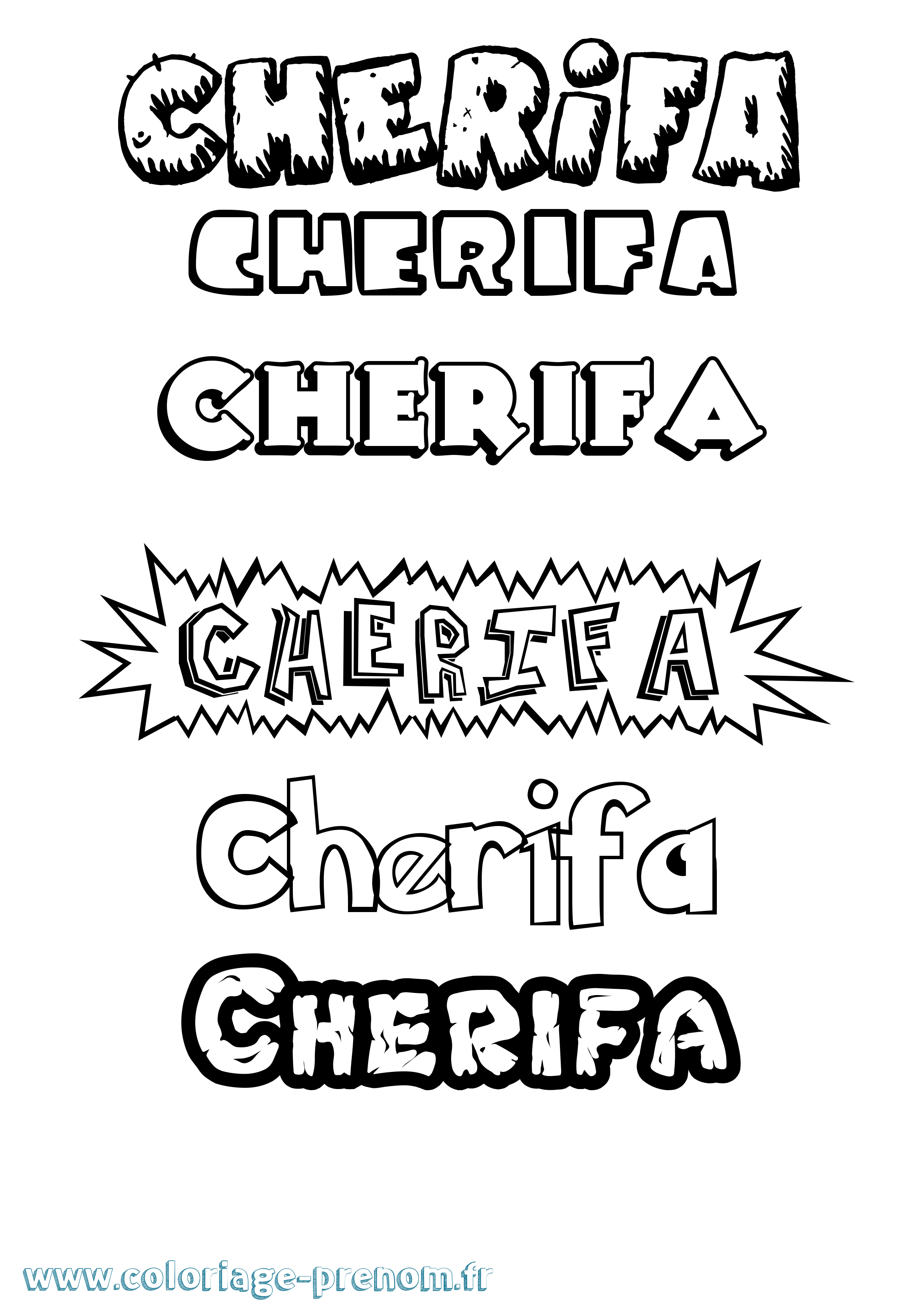 Coloriage Cherifa Dessin Animé Coloriage prénom Cherifa Dessin Animé