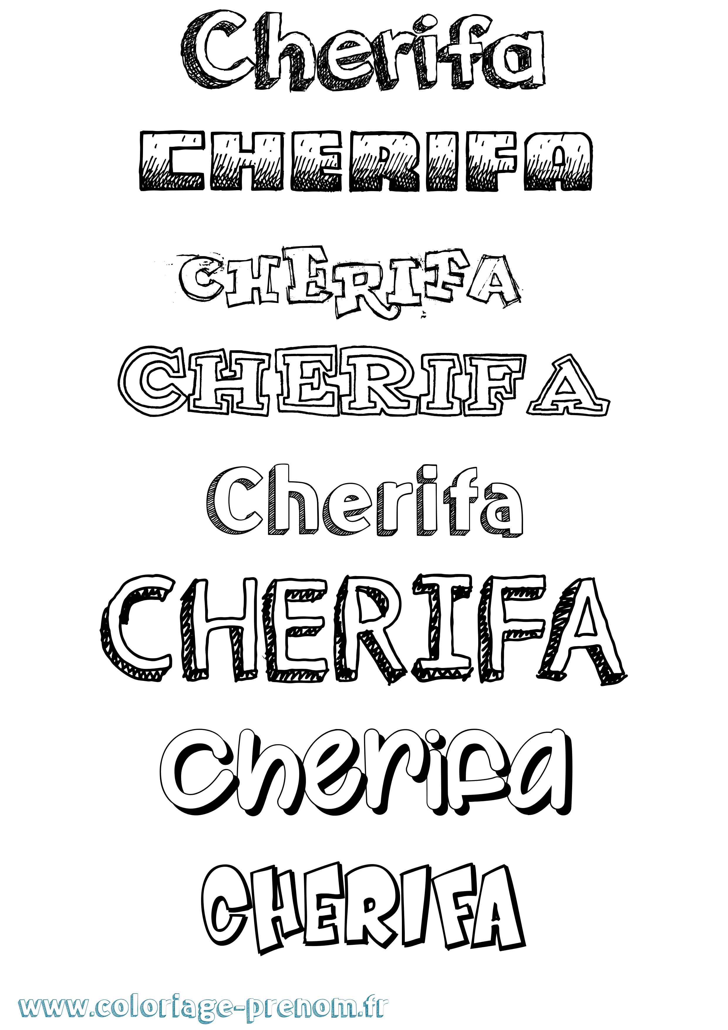Coloriage prénom Cherifa Dessiné