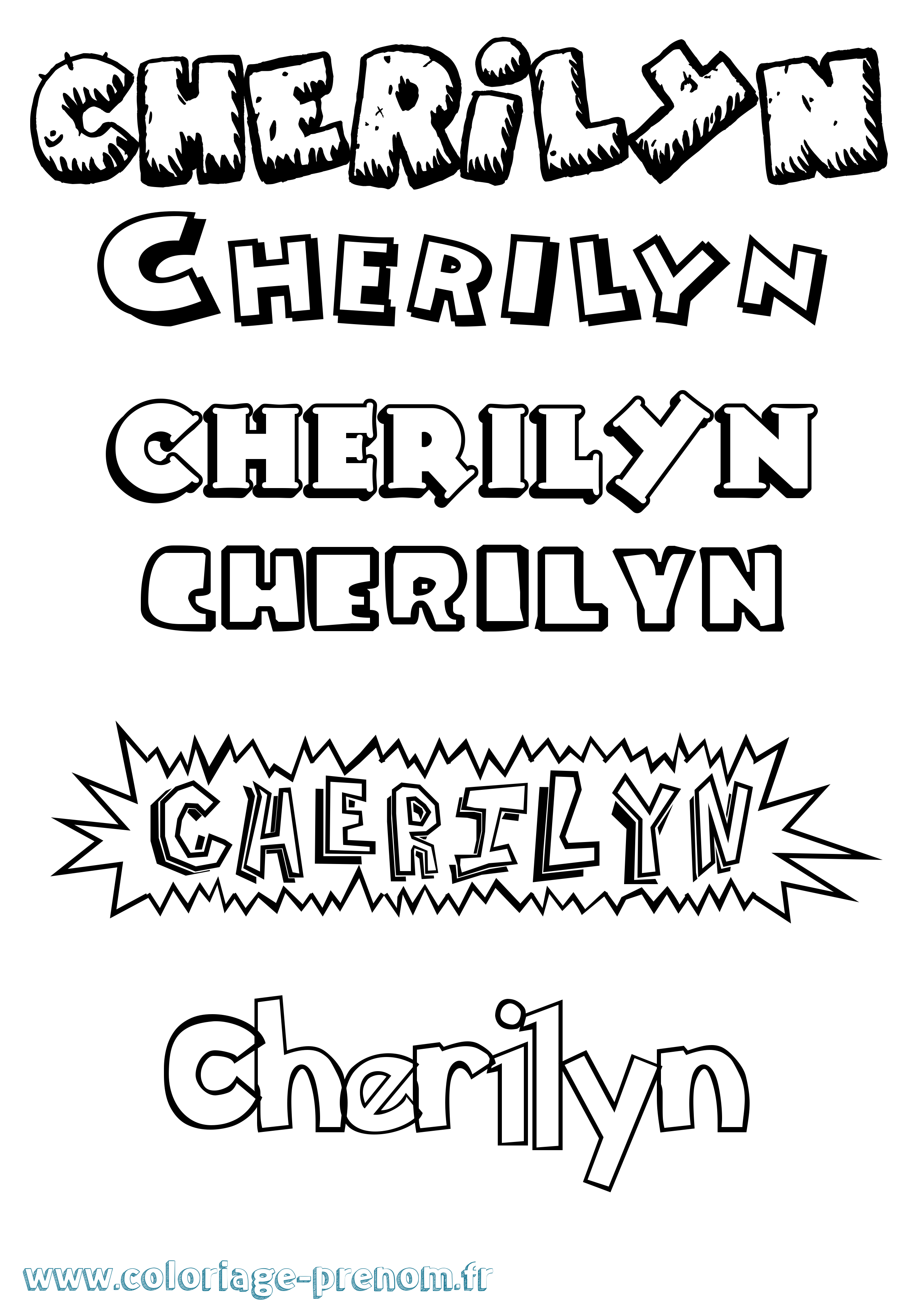 Coloriage prénom Cherilyn Dessin Animé