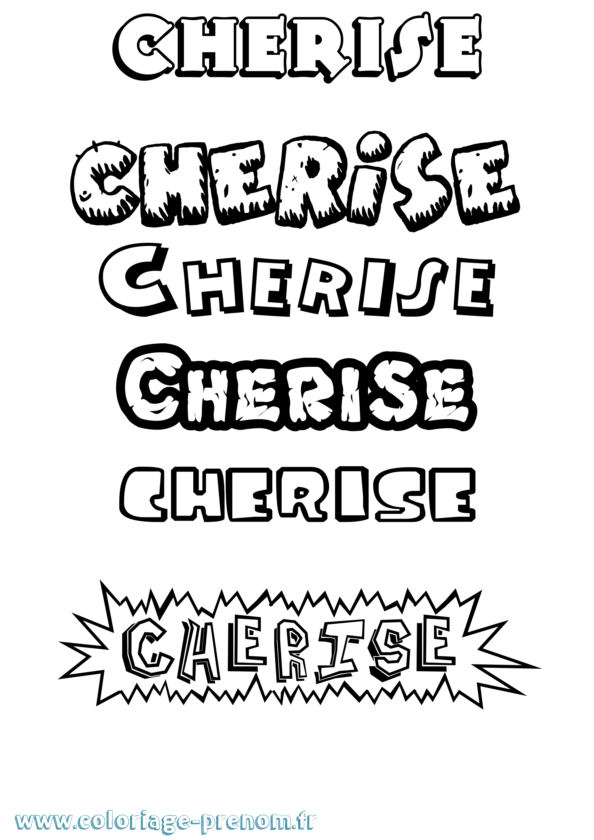 Coloriage Cherise Dessin Animé Coloriage prénom Cherise Dessin Animé