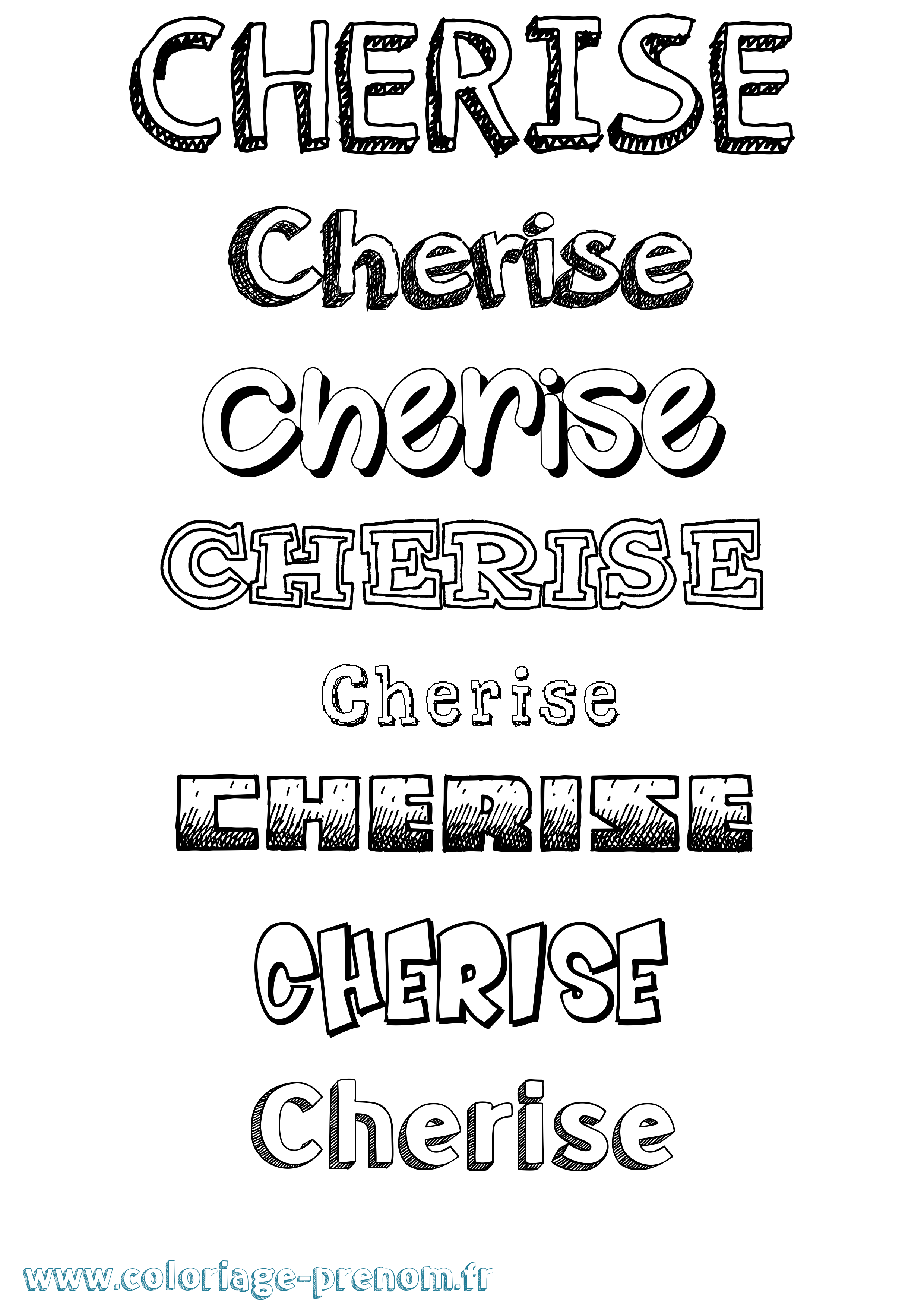 Coloriage Cherise Dessiné Coloriage prénom Cherise Dessiné