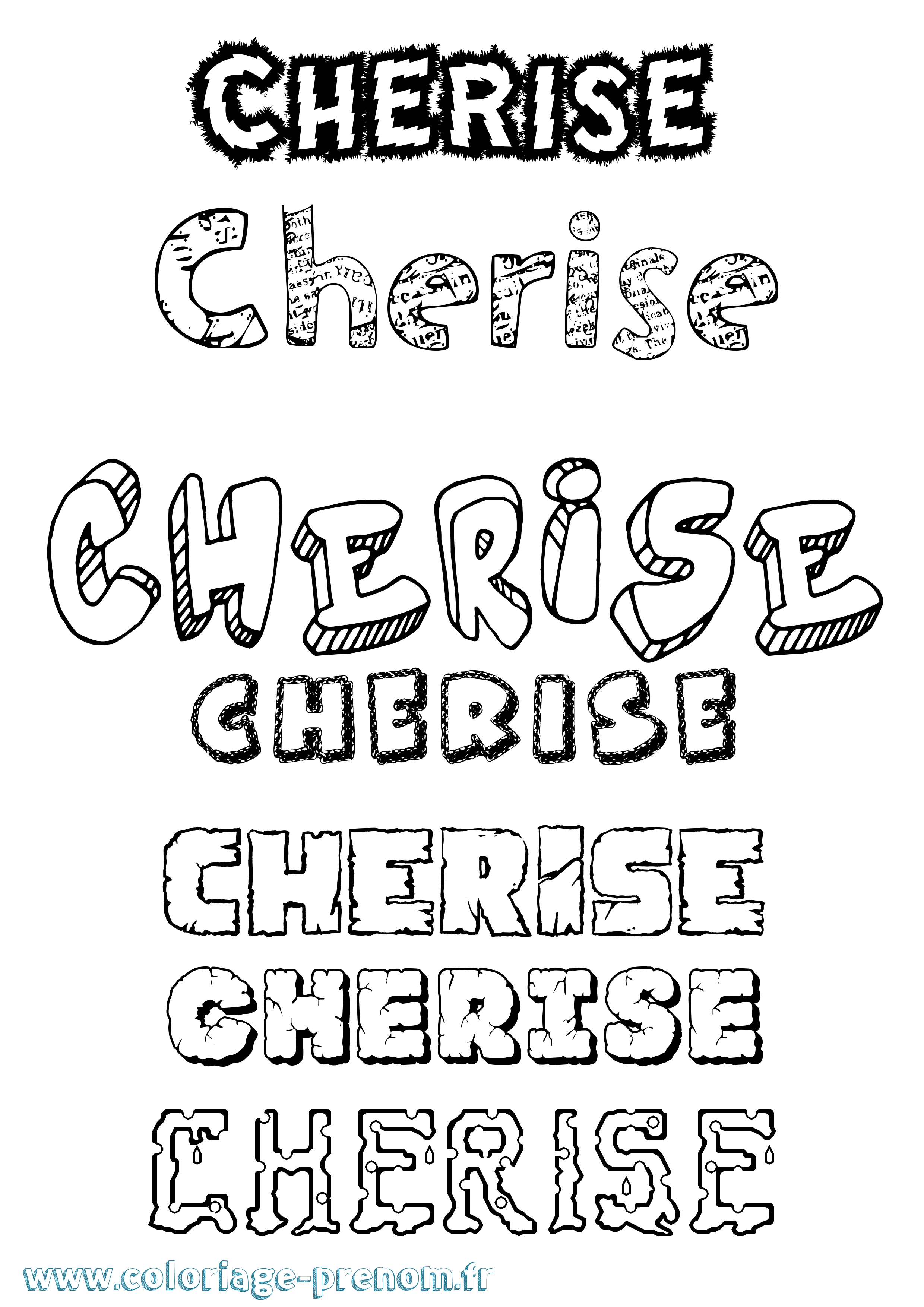 Coloriage prénom Cherise Destructuré