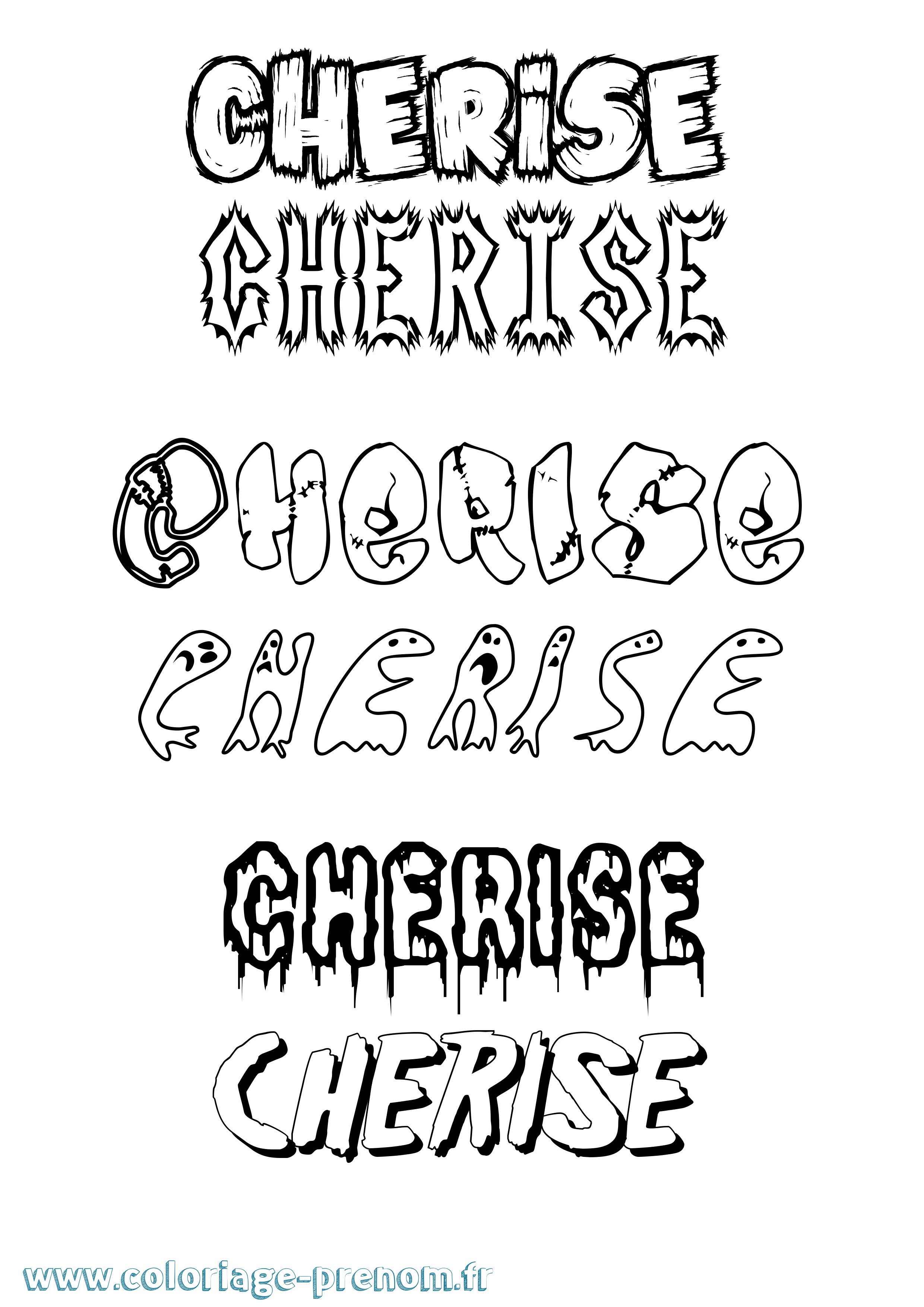 Coloriage Cherise Frisson Coloriage prénom Cherise Frisson