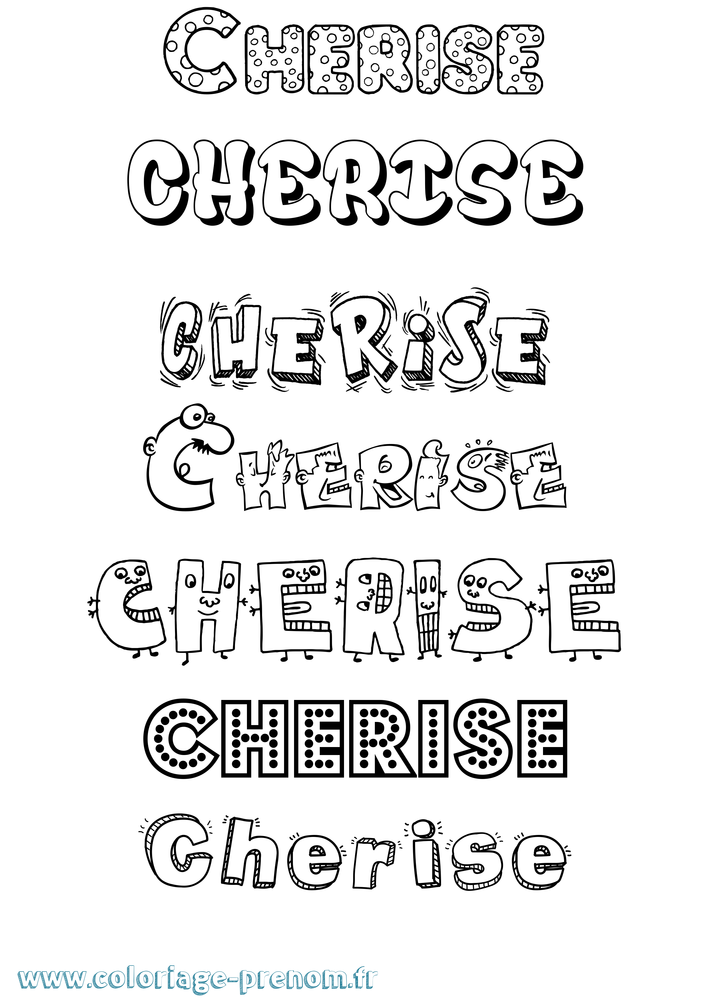 Coloriage Cherise Fun Coloriage prénom Cherise Fun