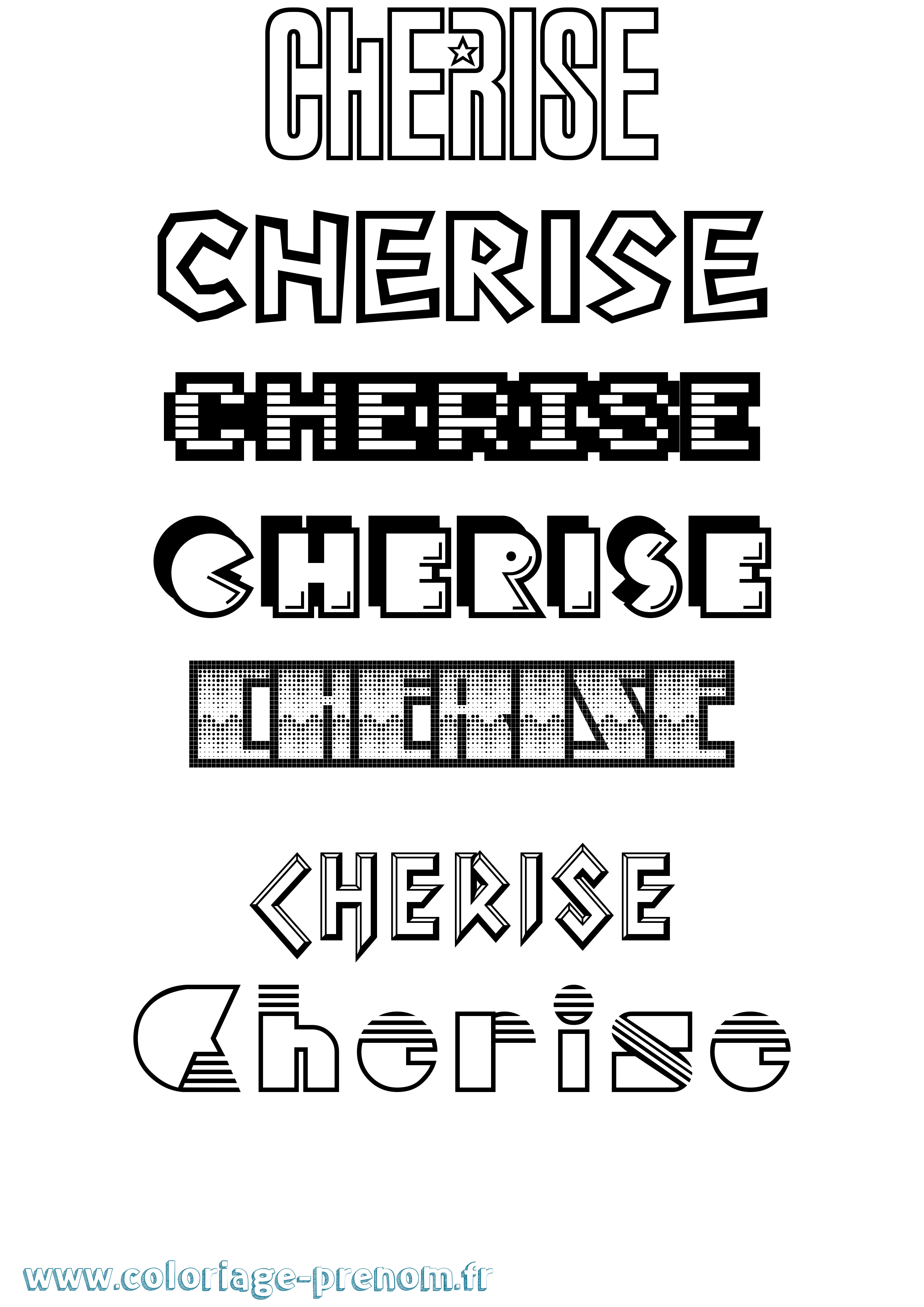 Coloriage Cherise Jeux Vidéos Coloriage prénom Cherise Jeux Vidéos