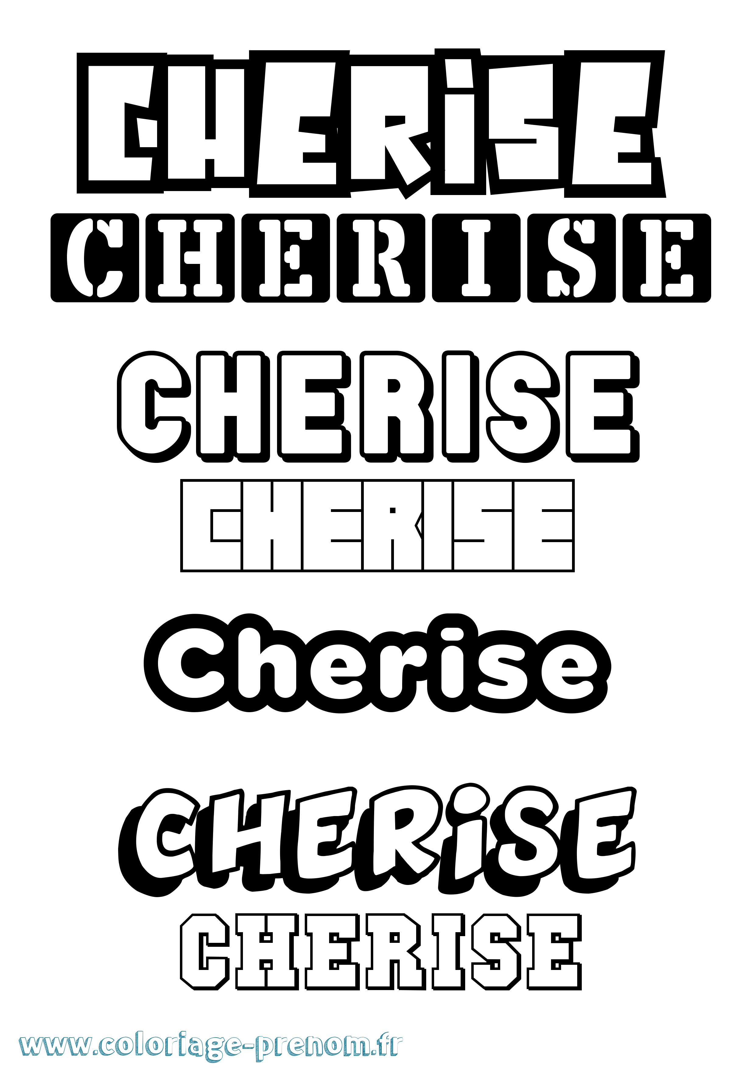 Coloriage Cherise Simple Coloriage prénom Cherise Simple