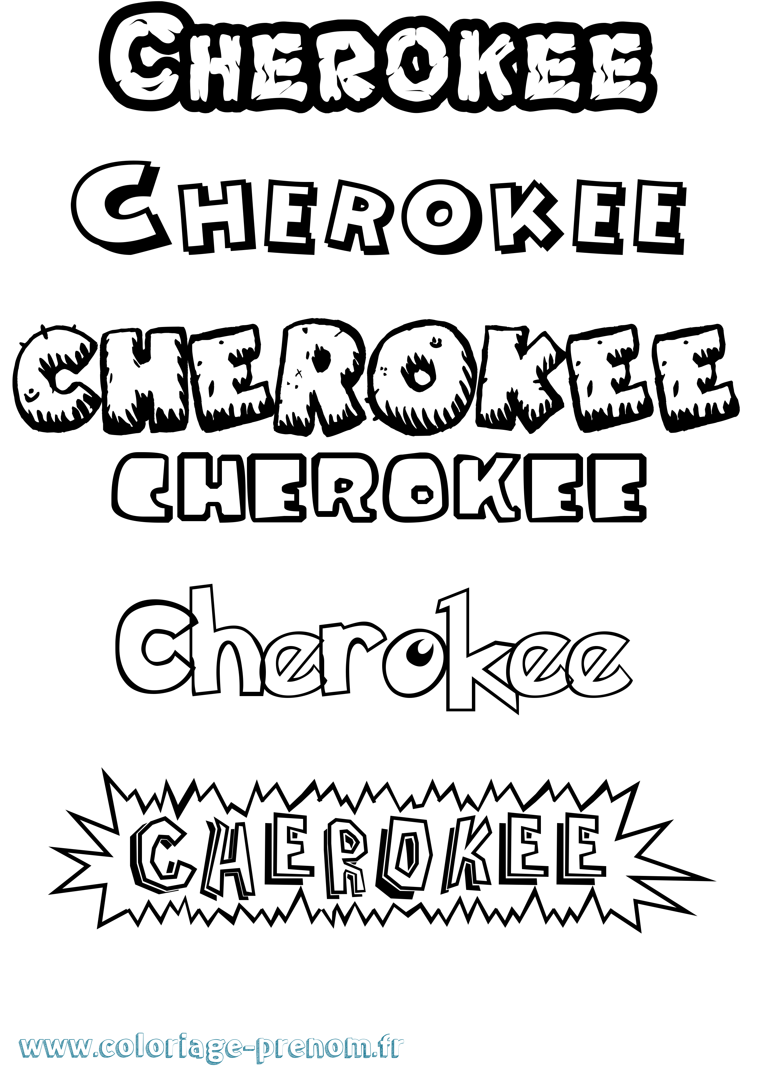Coloriage prénom Cherokee Dessin Animé