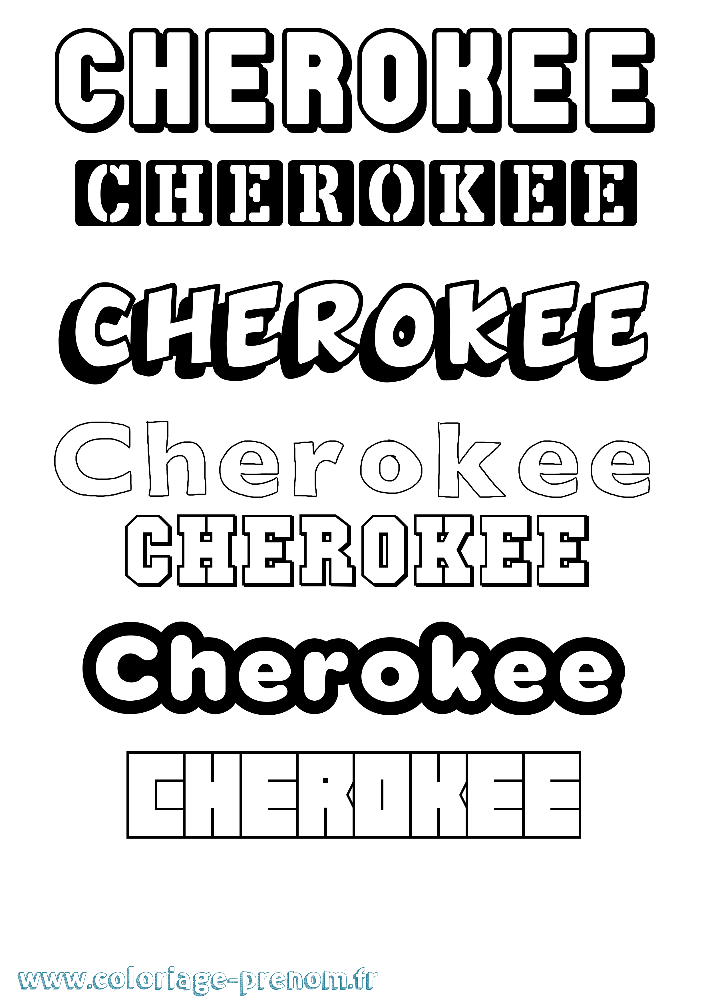 Coloriage prénom Cherokee Simple