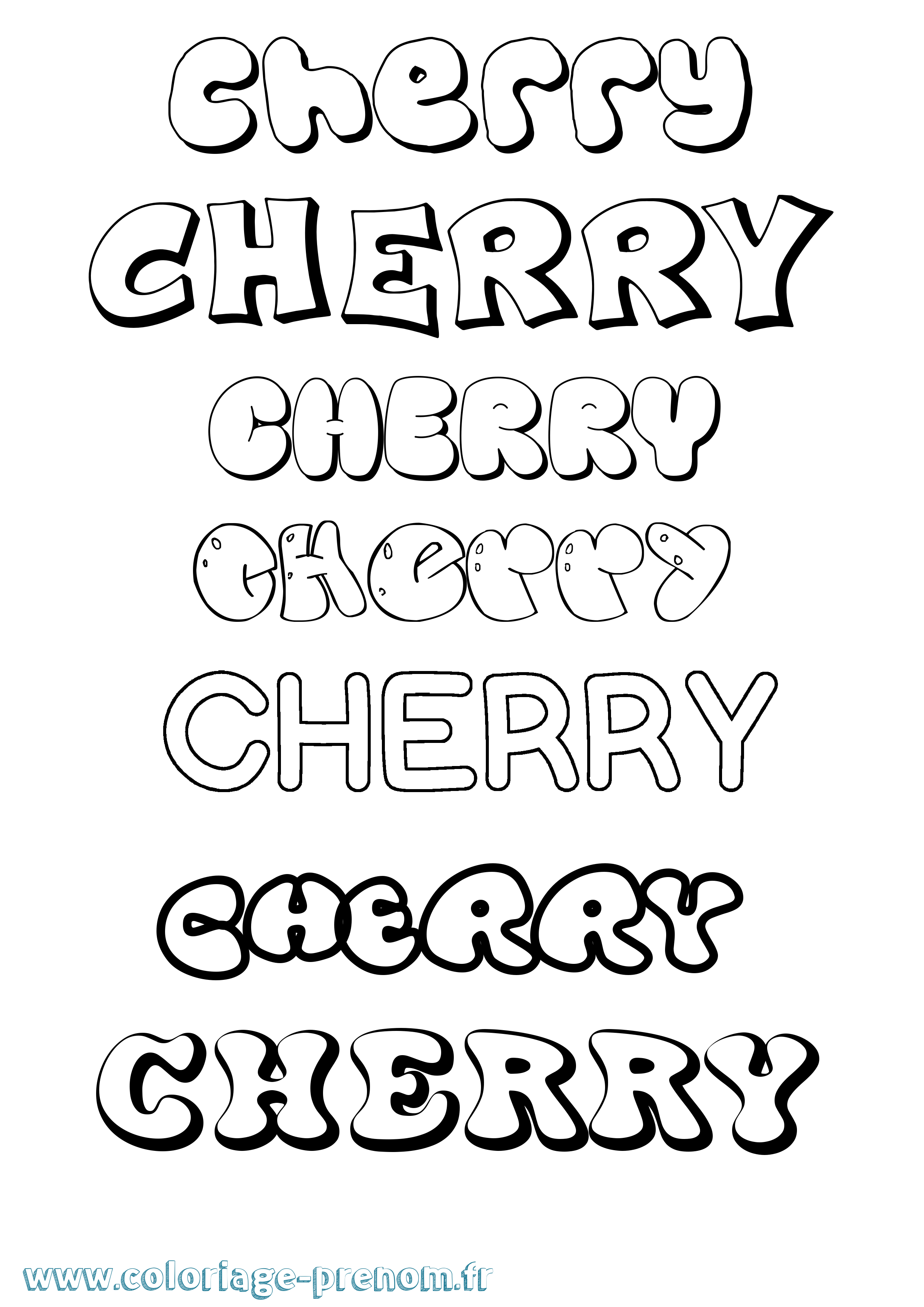 Coloriage prénom Cherry Bubble