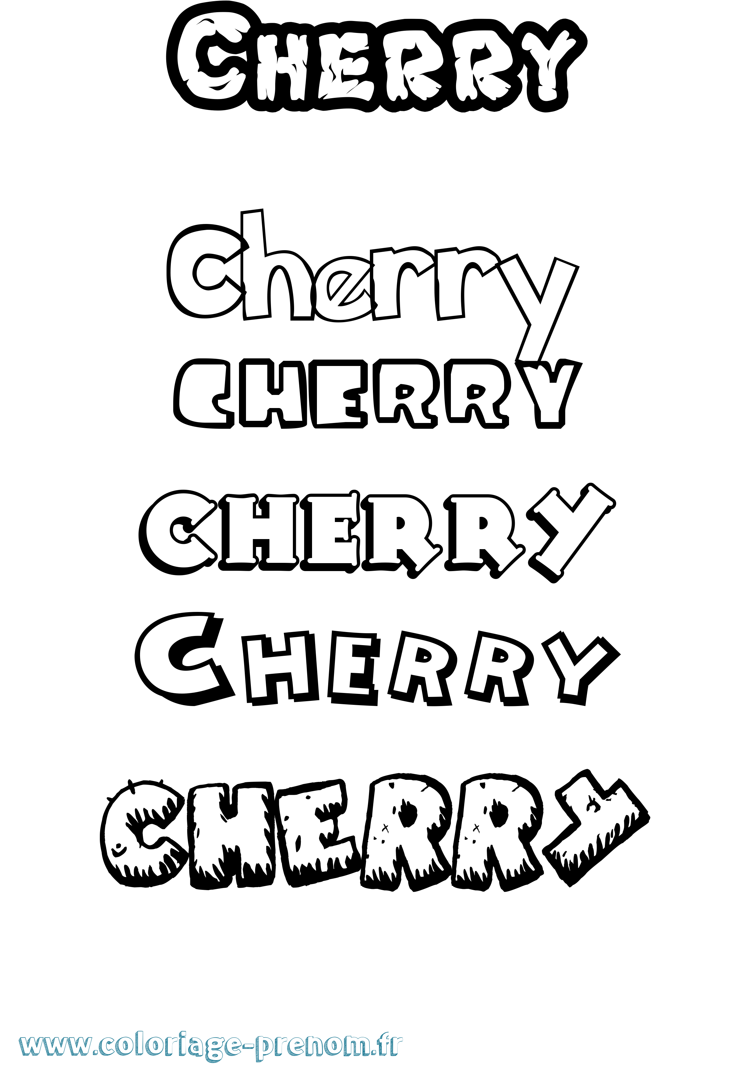 Coloriage prénom Cherry Dessin Animé