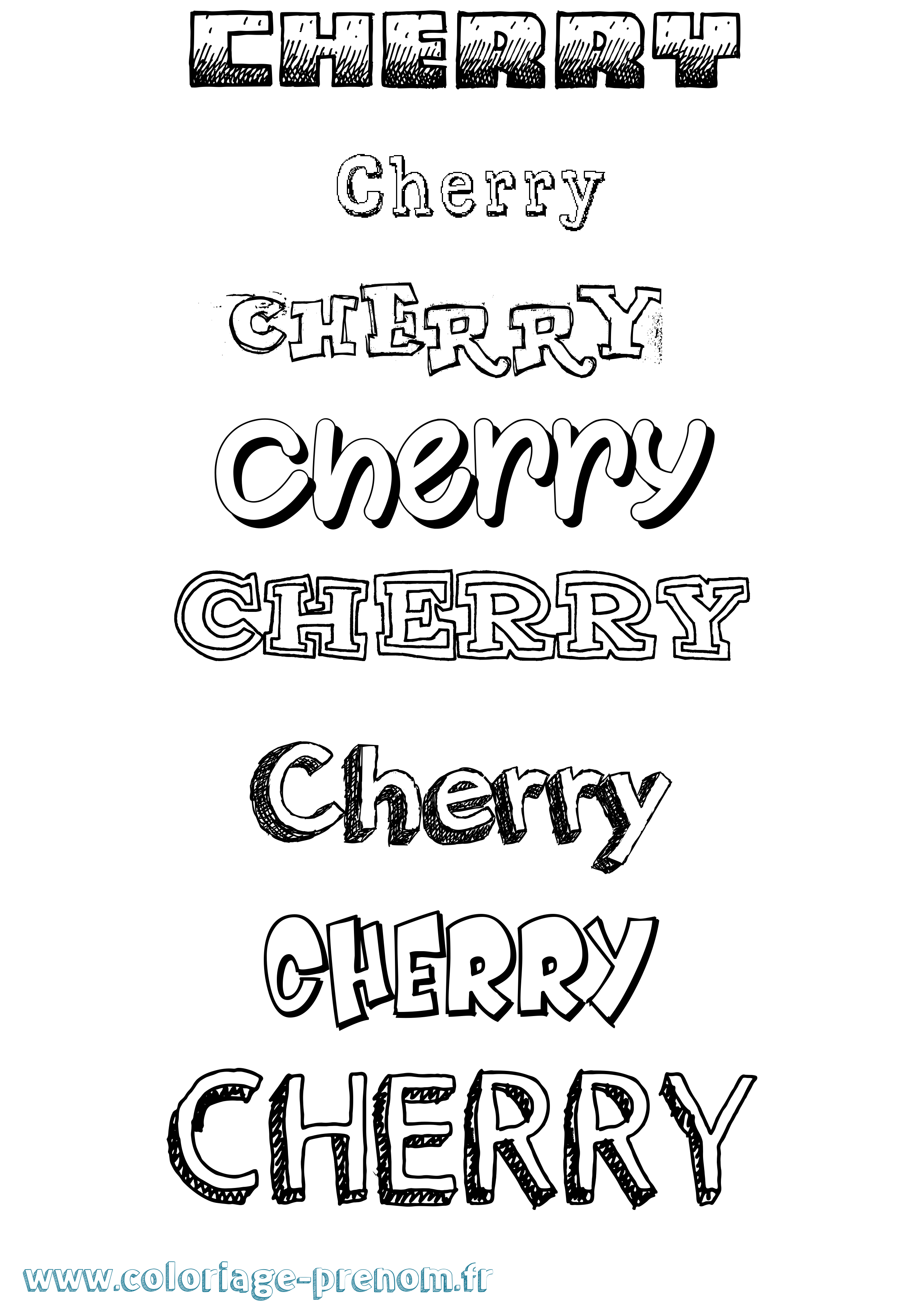 Coloriage prénom Cherry Dessiné
