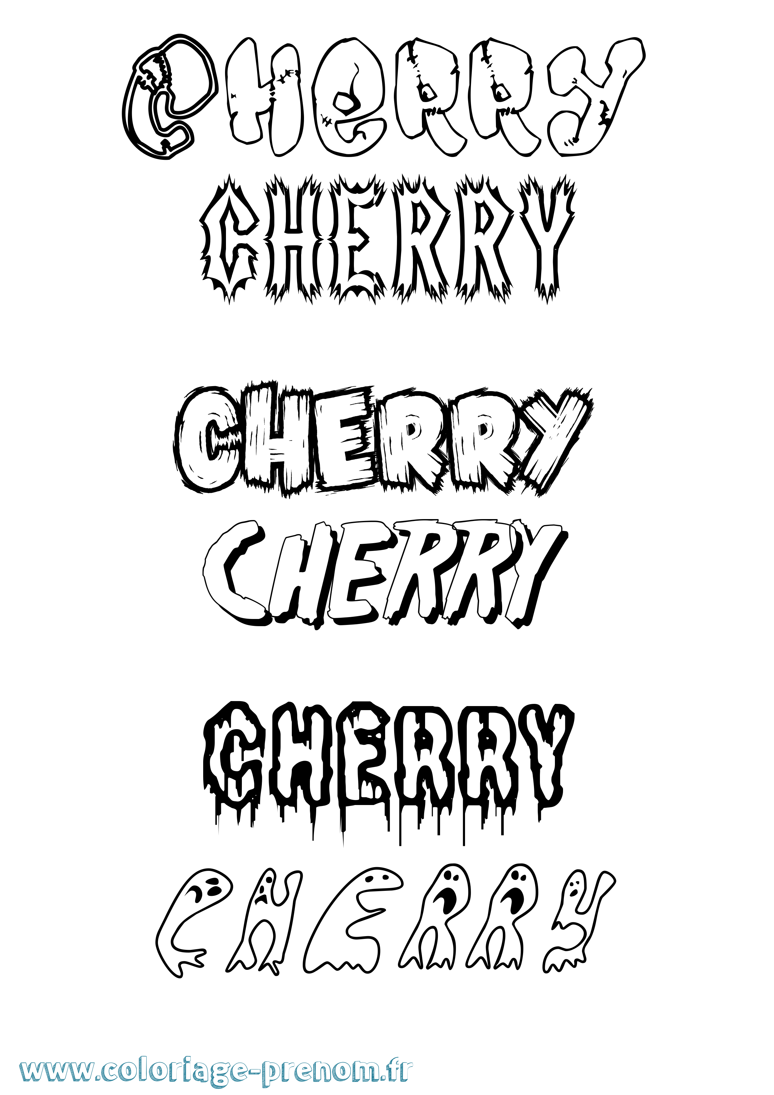 Coloriage prénom Cherry Frisson