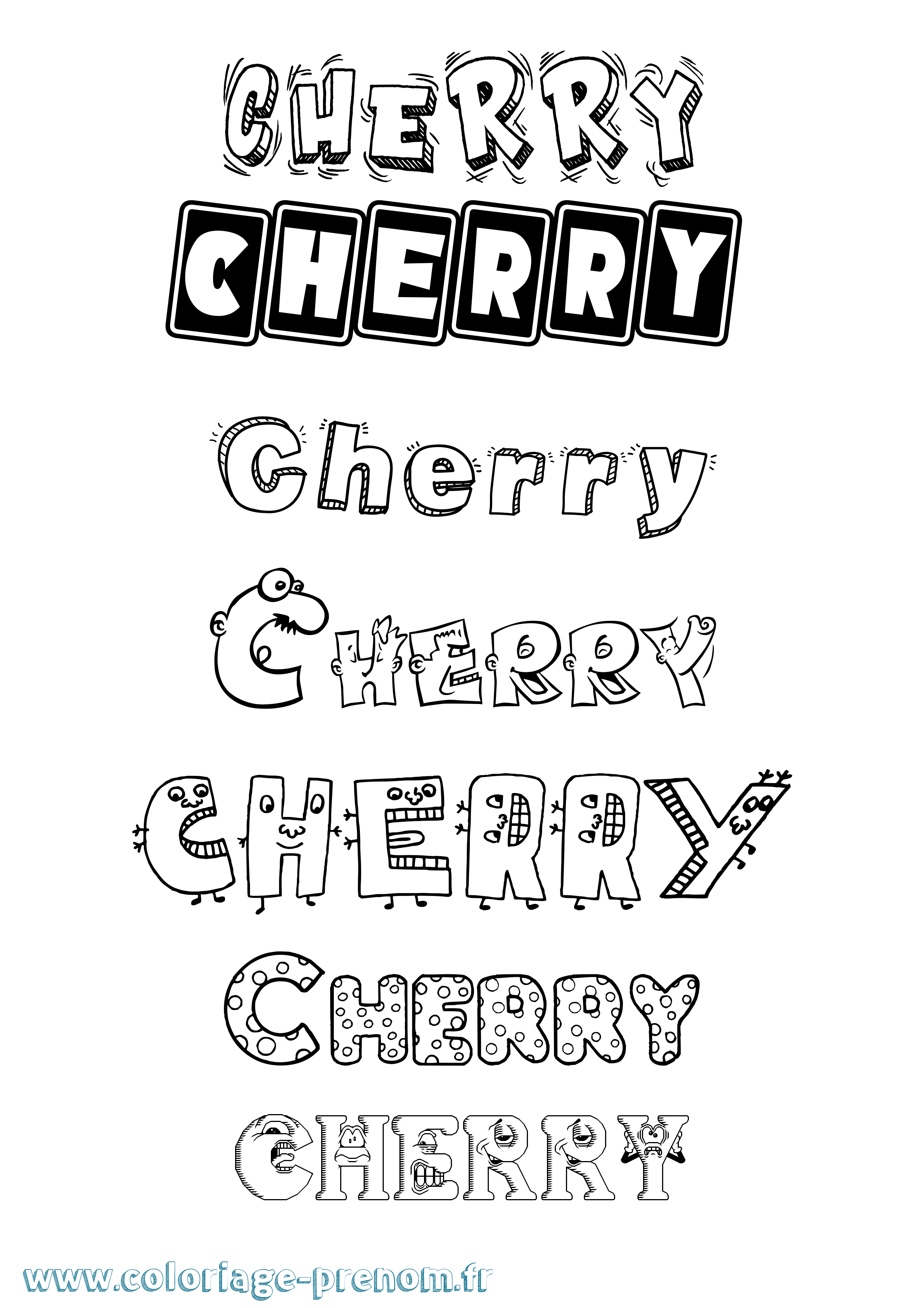 Coloriage prénom Cherry Fun