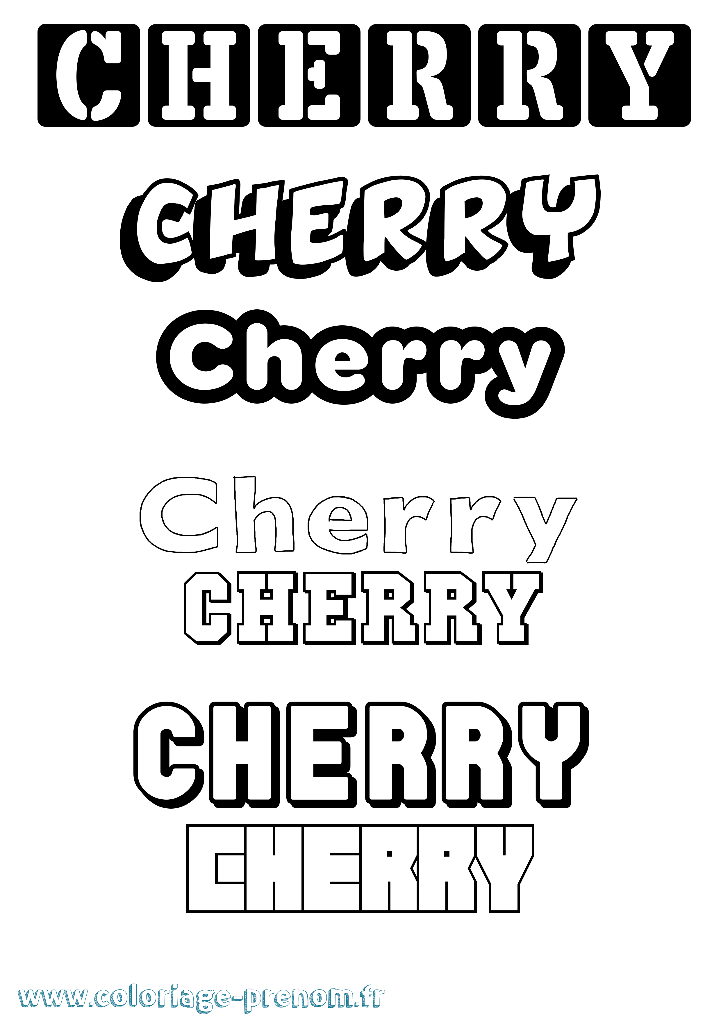 Coloriage prénom Cherry Simple