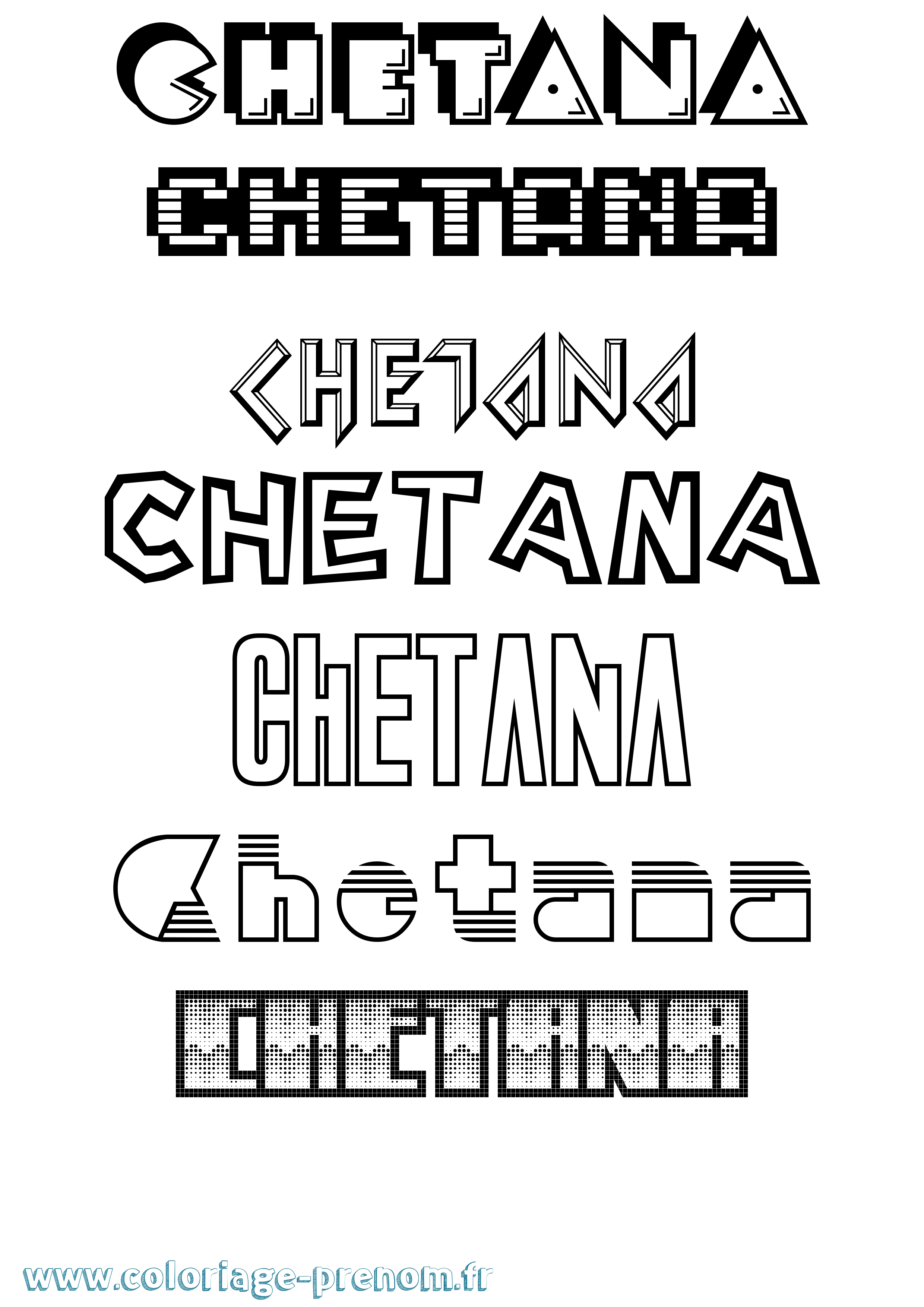Coloriage prénom Chetana Jeux Vidéos