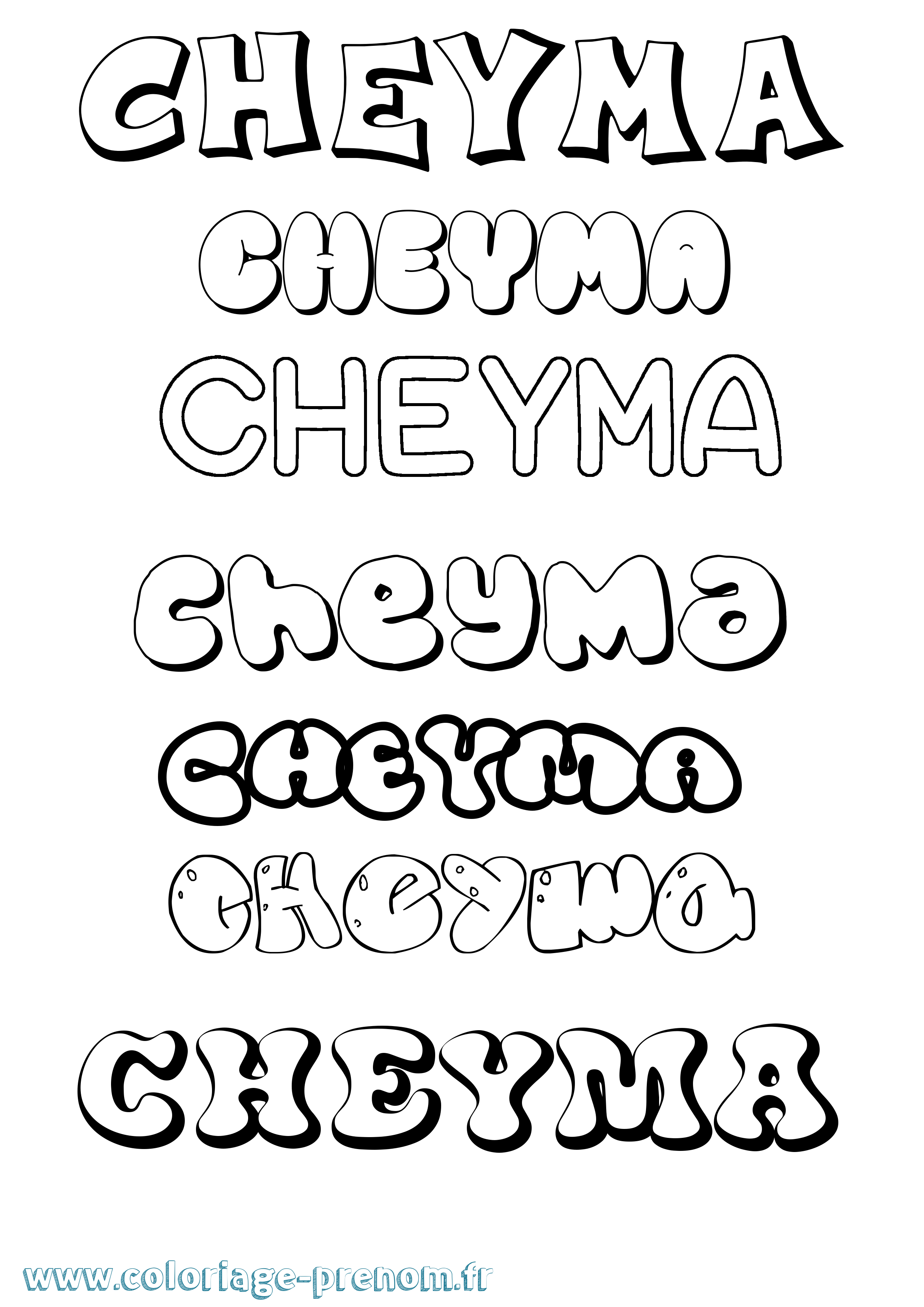 Coloriage Cheyma Bubble Coloriage prénom Cheyma Bubble