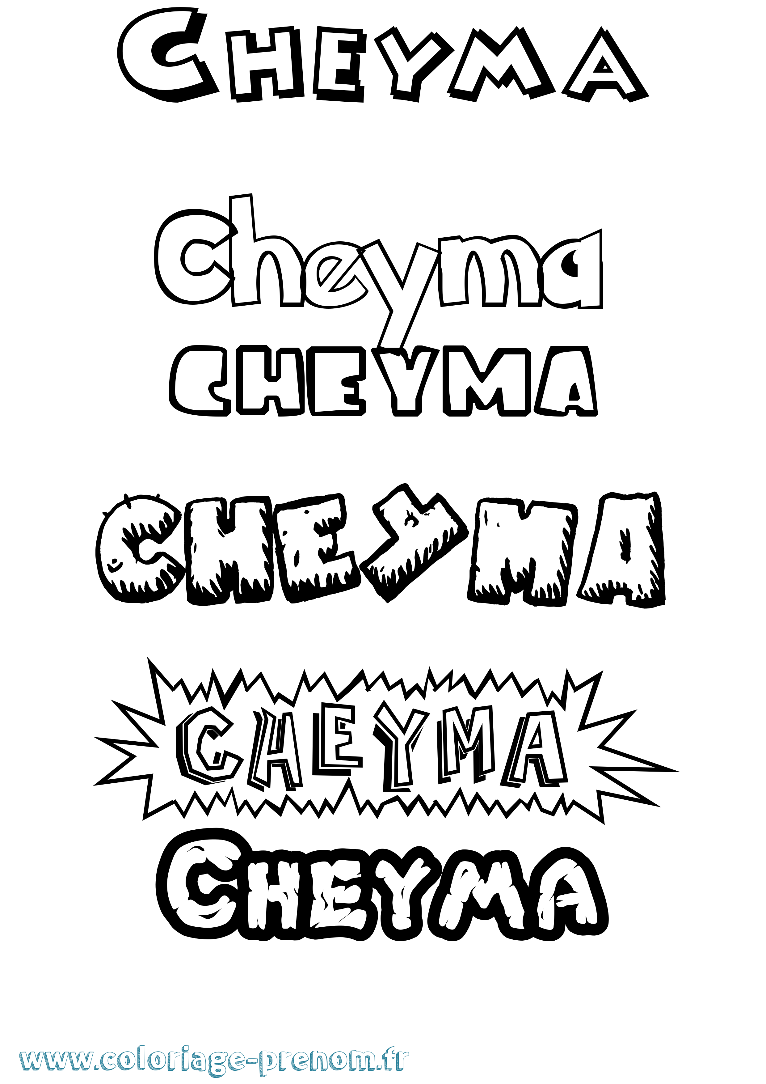 Coloriage Cheyma Dessin Animé Coloriage prénom Cheyma Dessin Animé