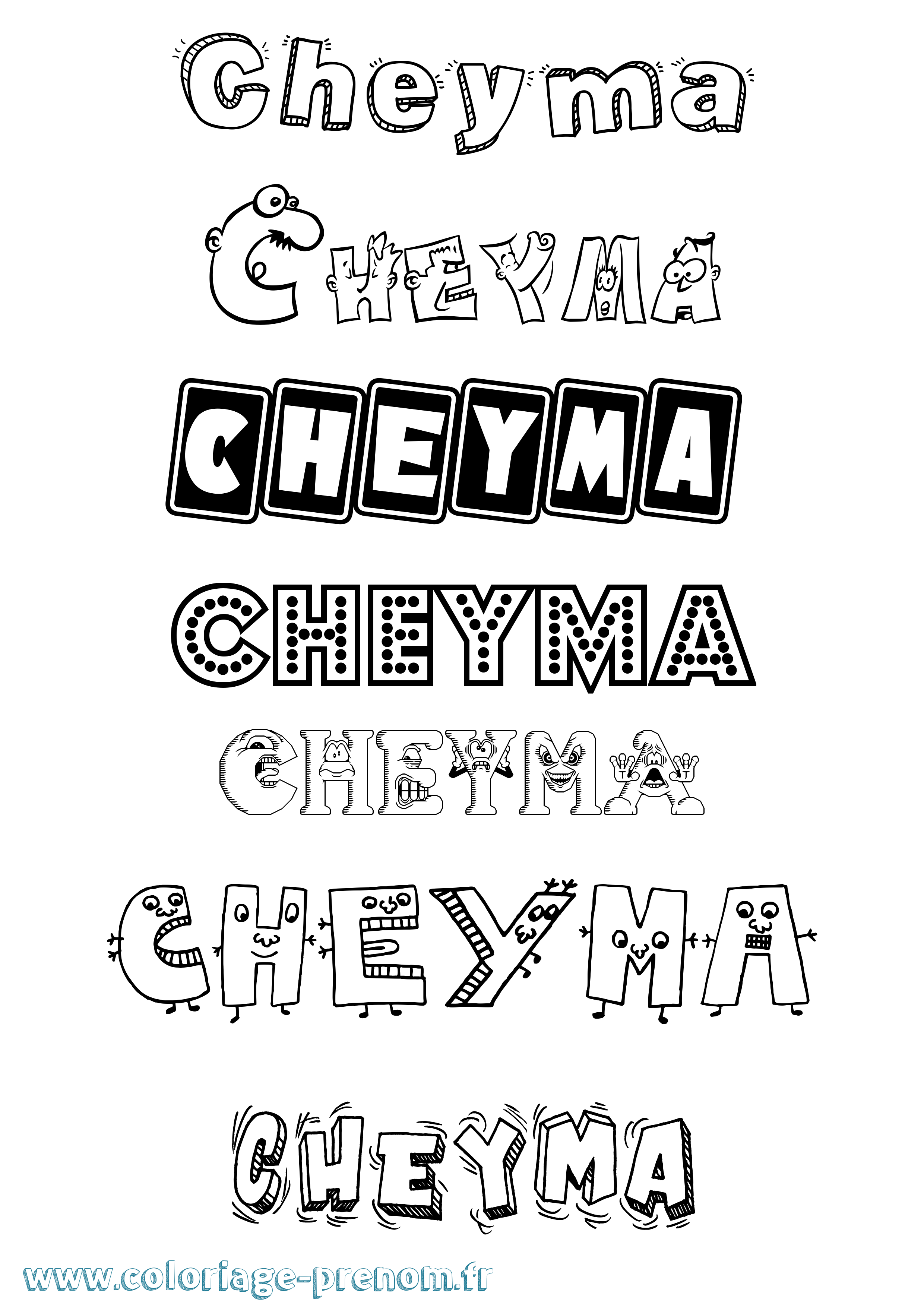 Coloriage Cheyma Fun Coloriage prénom Cheyma Fun