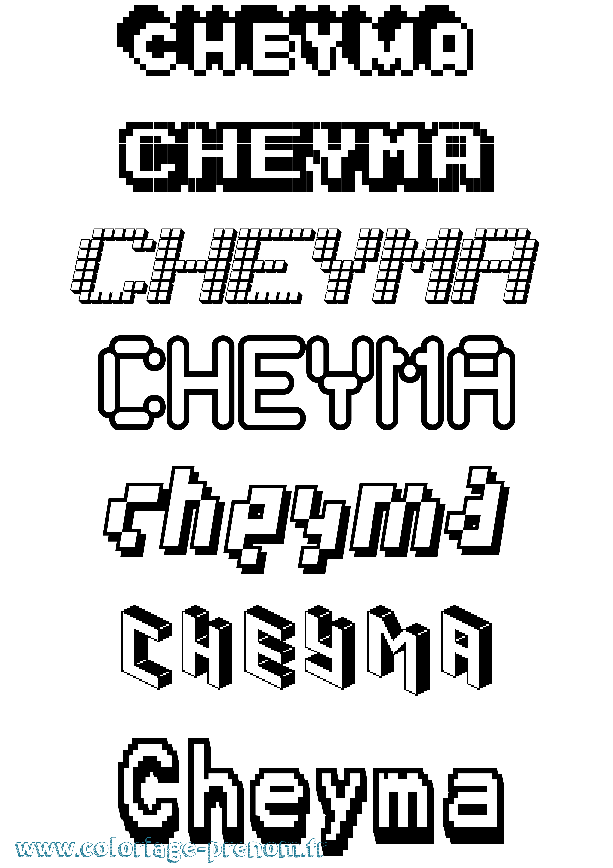 Coloriage Cheyma Pixel Coloriage prénom Cheyma Pixel