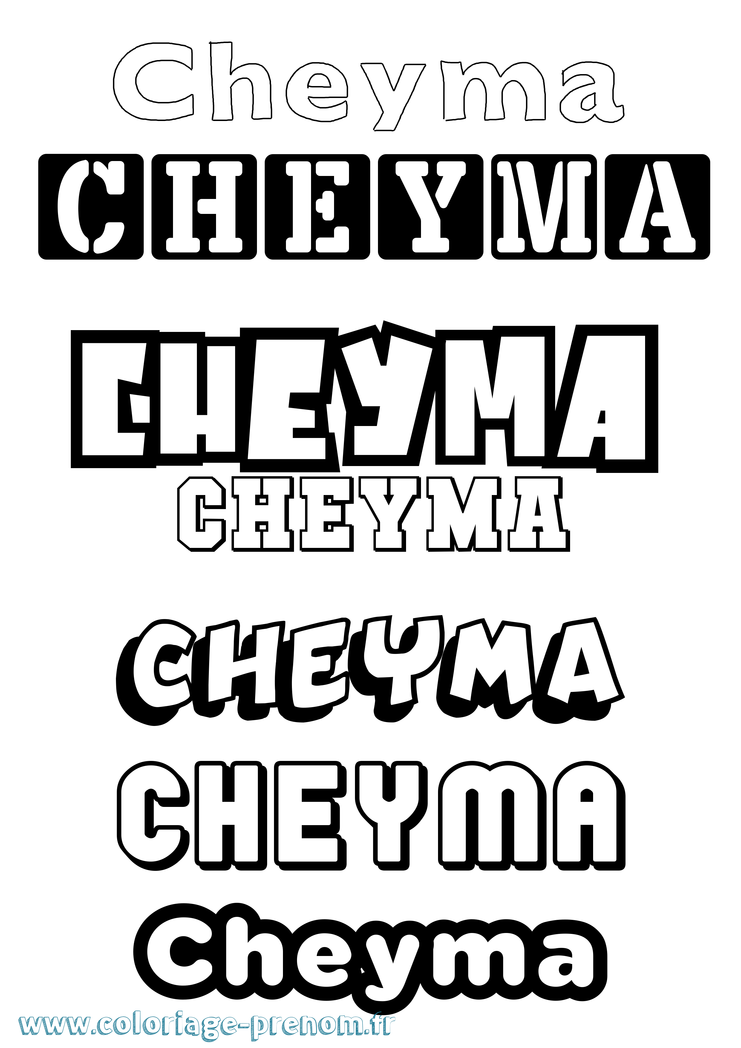 Coloriage Cheyma Simple Coloriage prénom Cheyma Simple