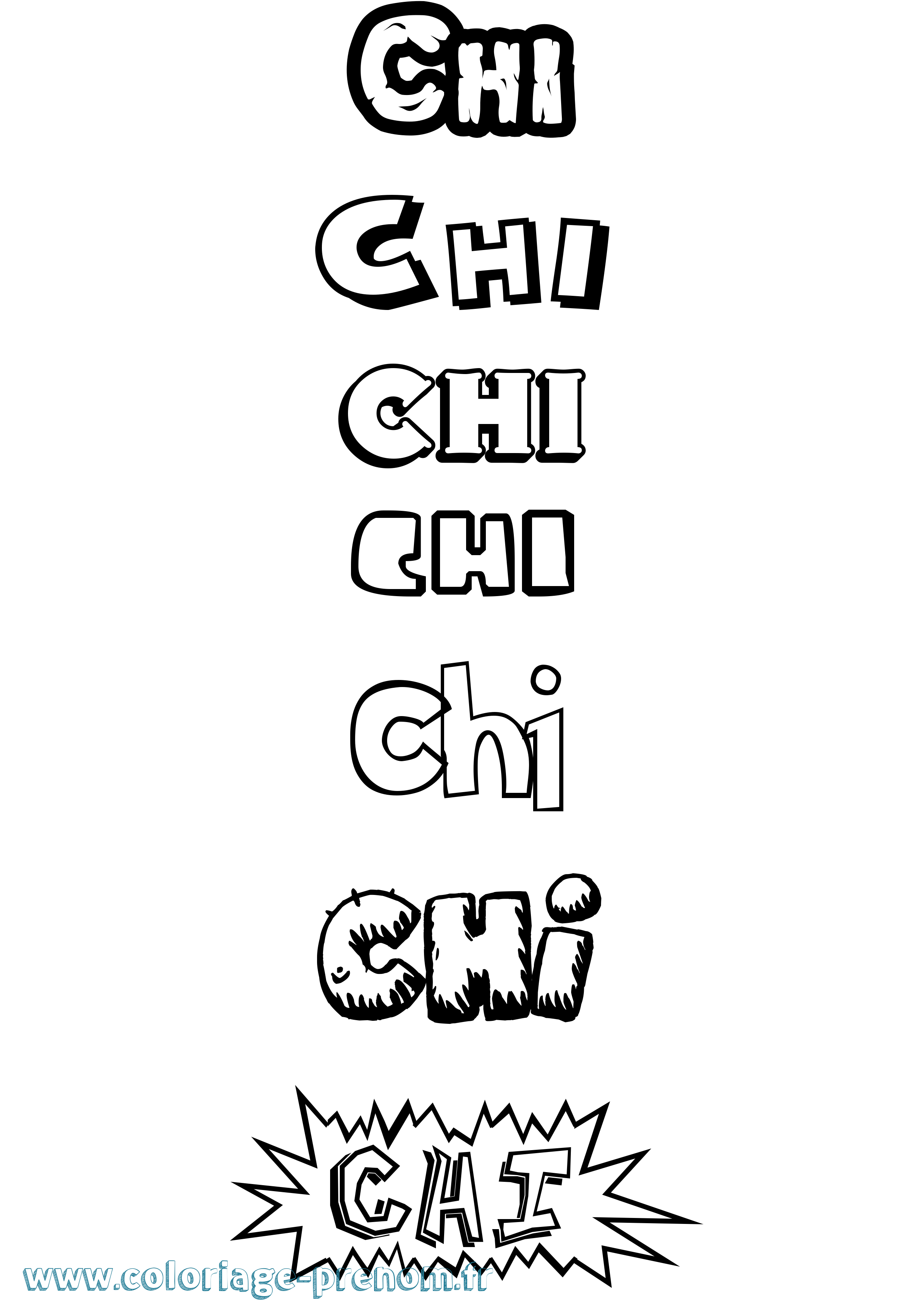 Coloriage Chi Dessin Animé Coloriage prénom Chi Dessin Animé
