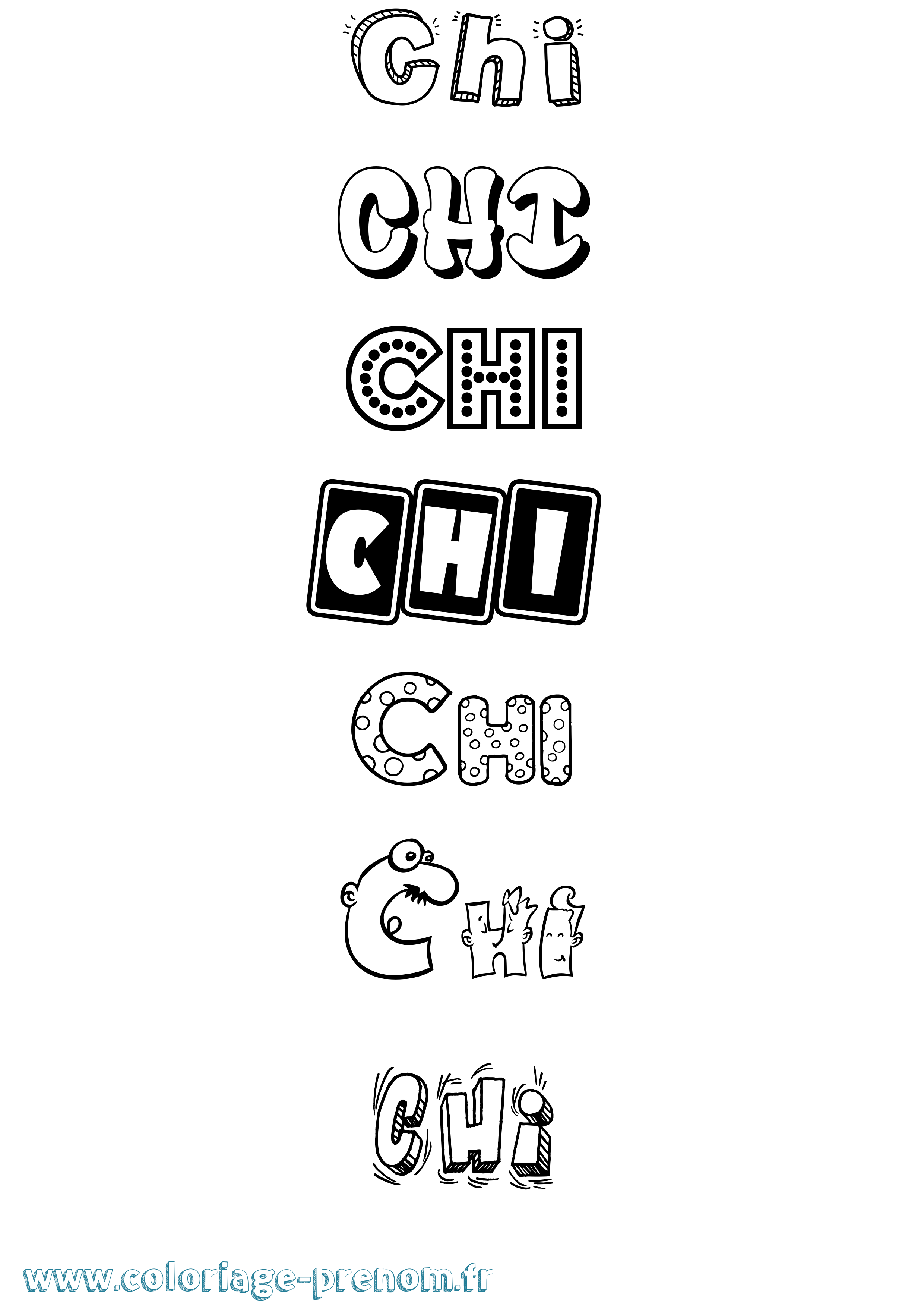 Coloriage Chi Fun Coloriage prénom Chi Fun