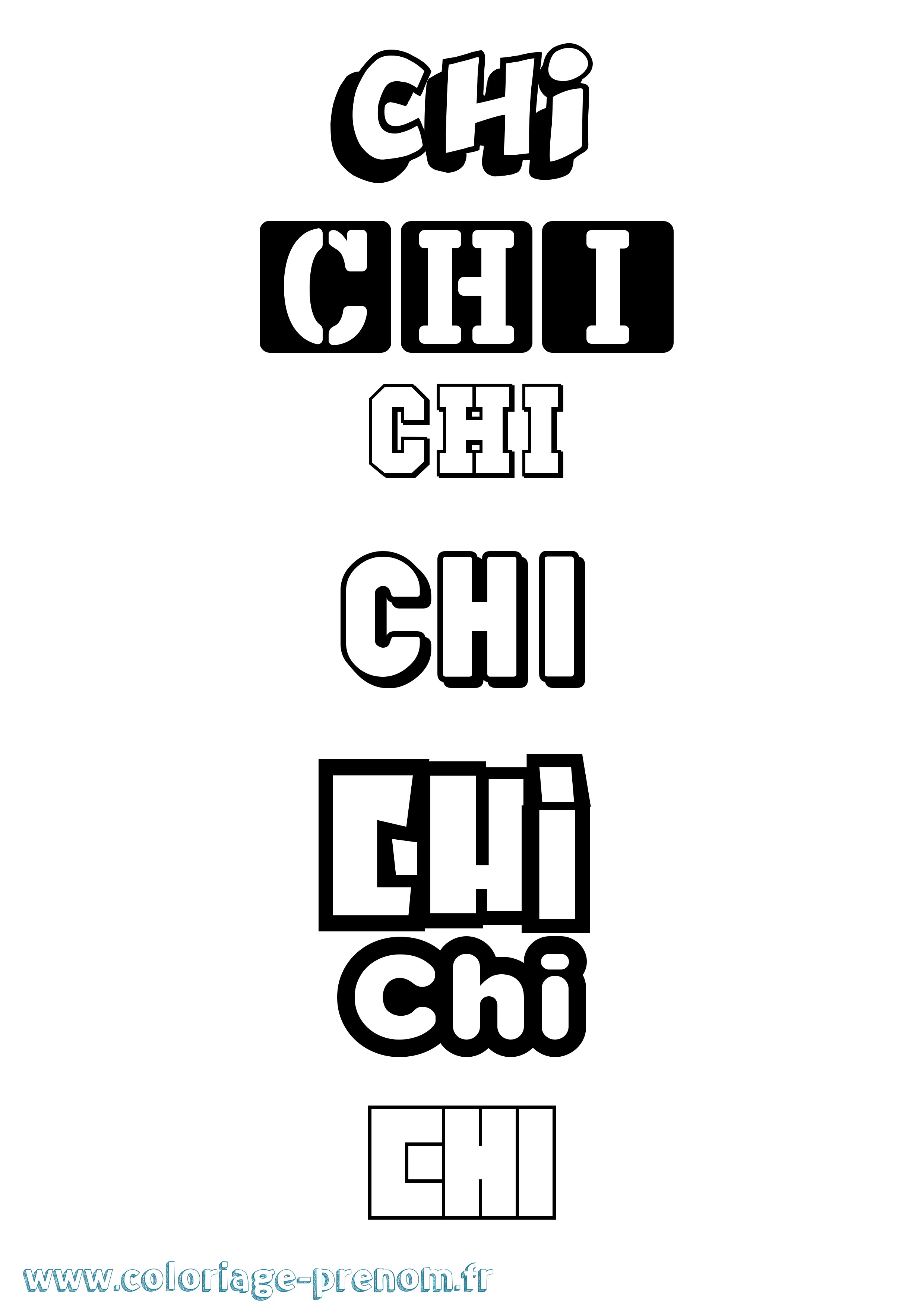 Coloriage Chi Simple Coloriage prénom Chi Simple