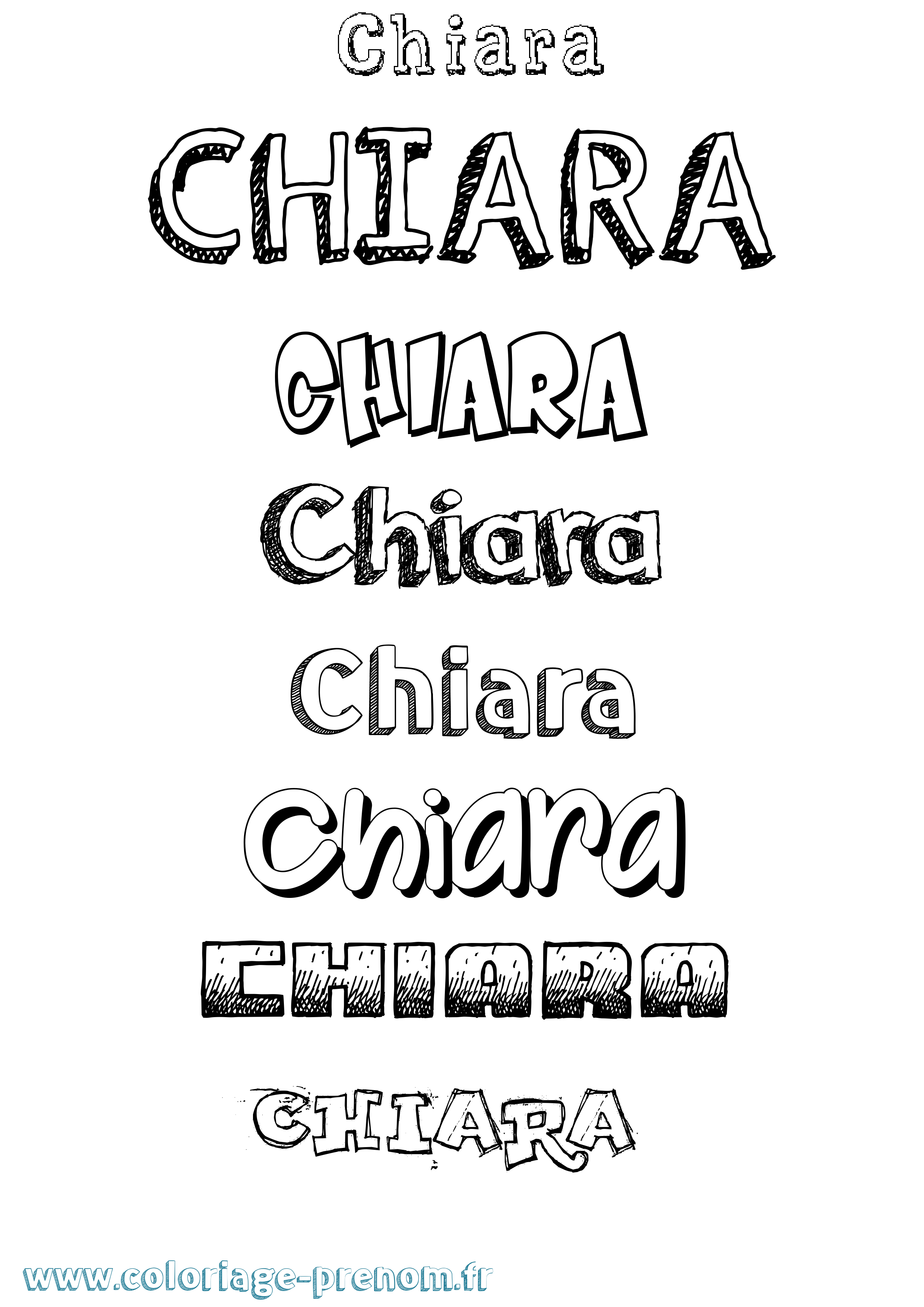 Coloriage prénom Chiara Dessiné