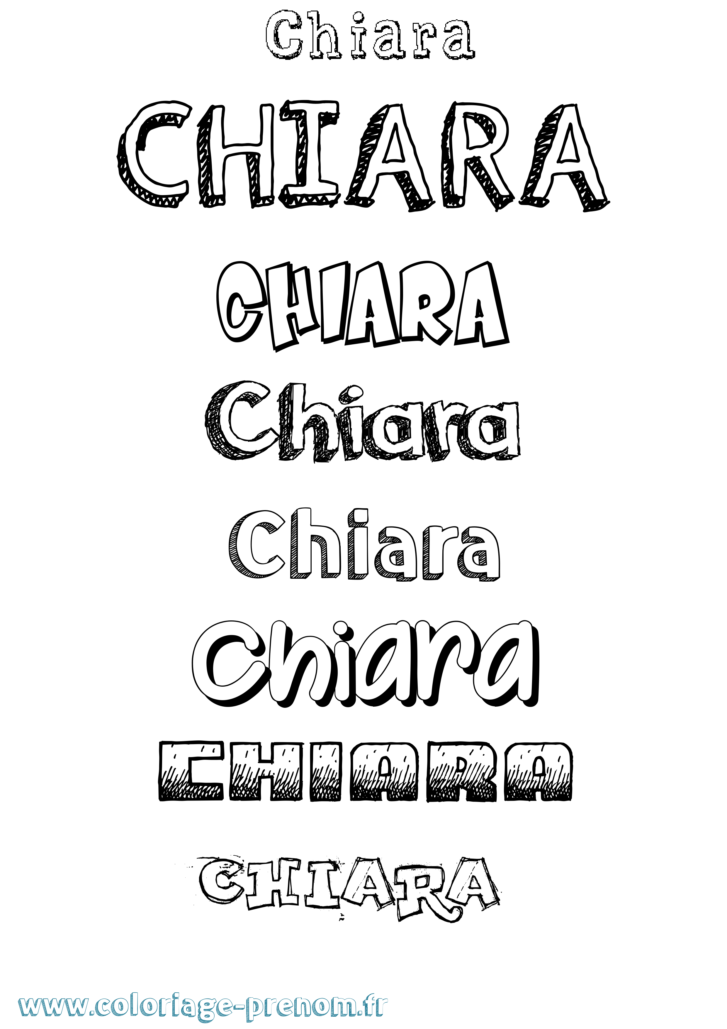 Coloriage Chiara Dessiné Coloriage prénom Chiara Dessiné