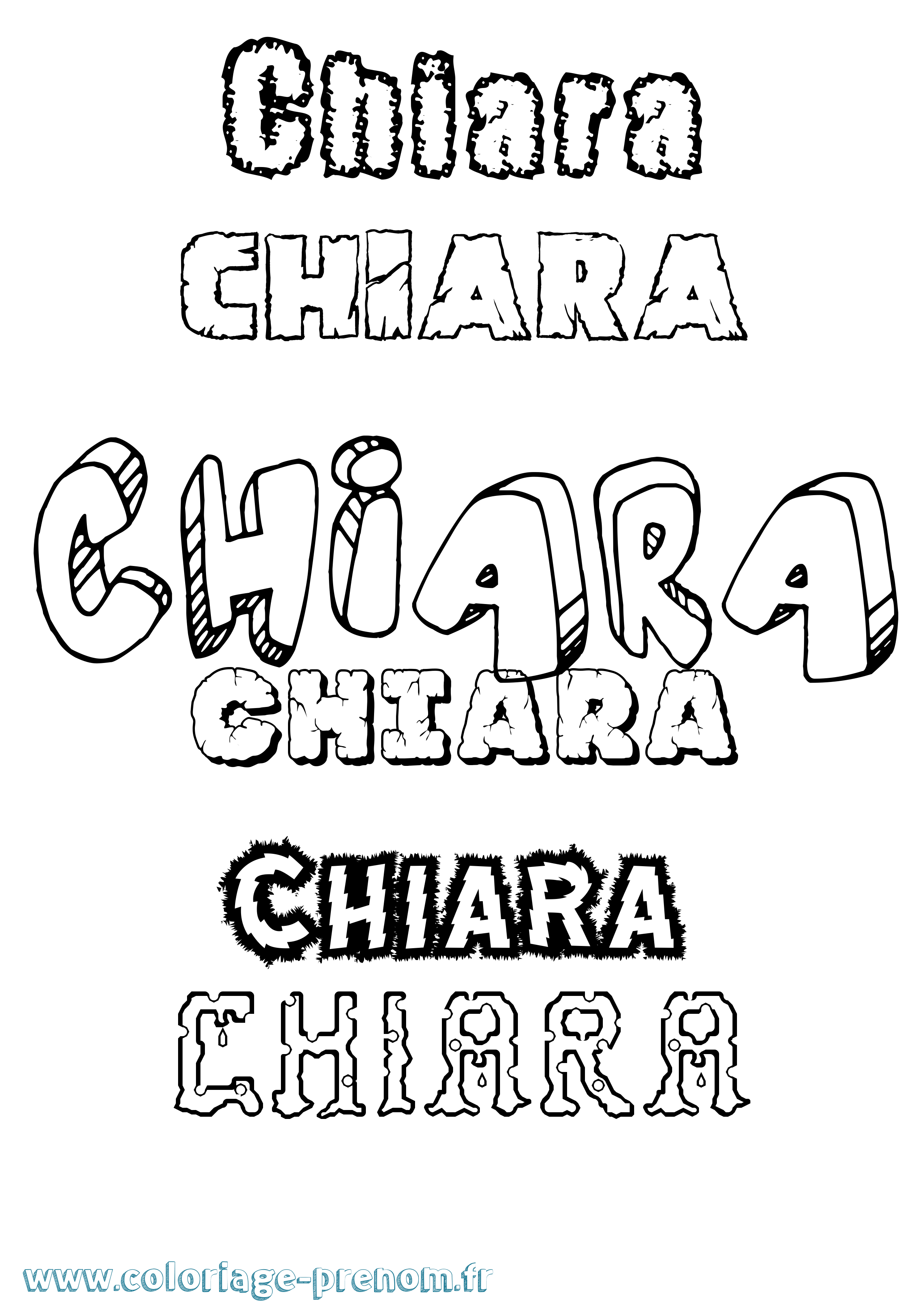 Coloriage prénom Chiara Destructuré
