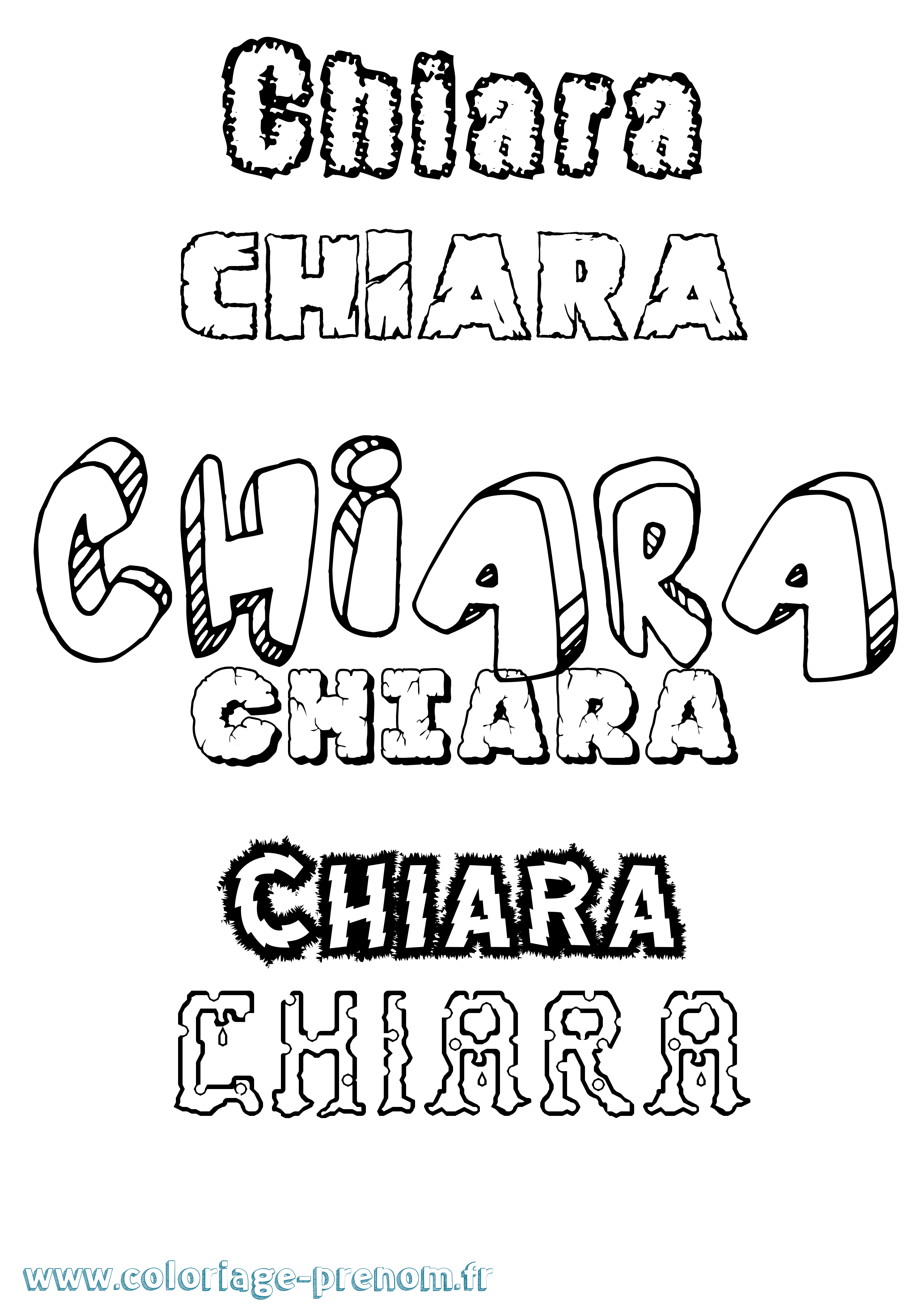 Coloriage Chiara Destructuré Coloriage prénom Chiara Destructuré