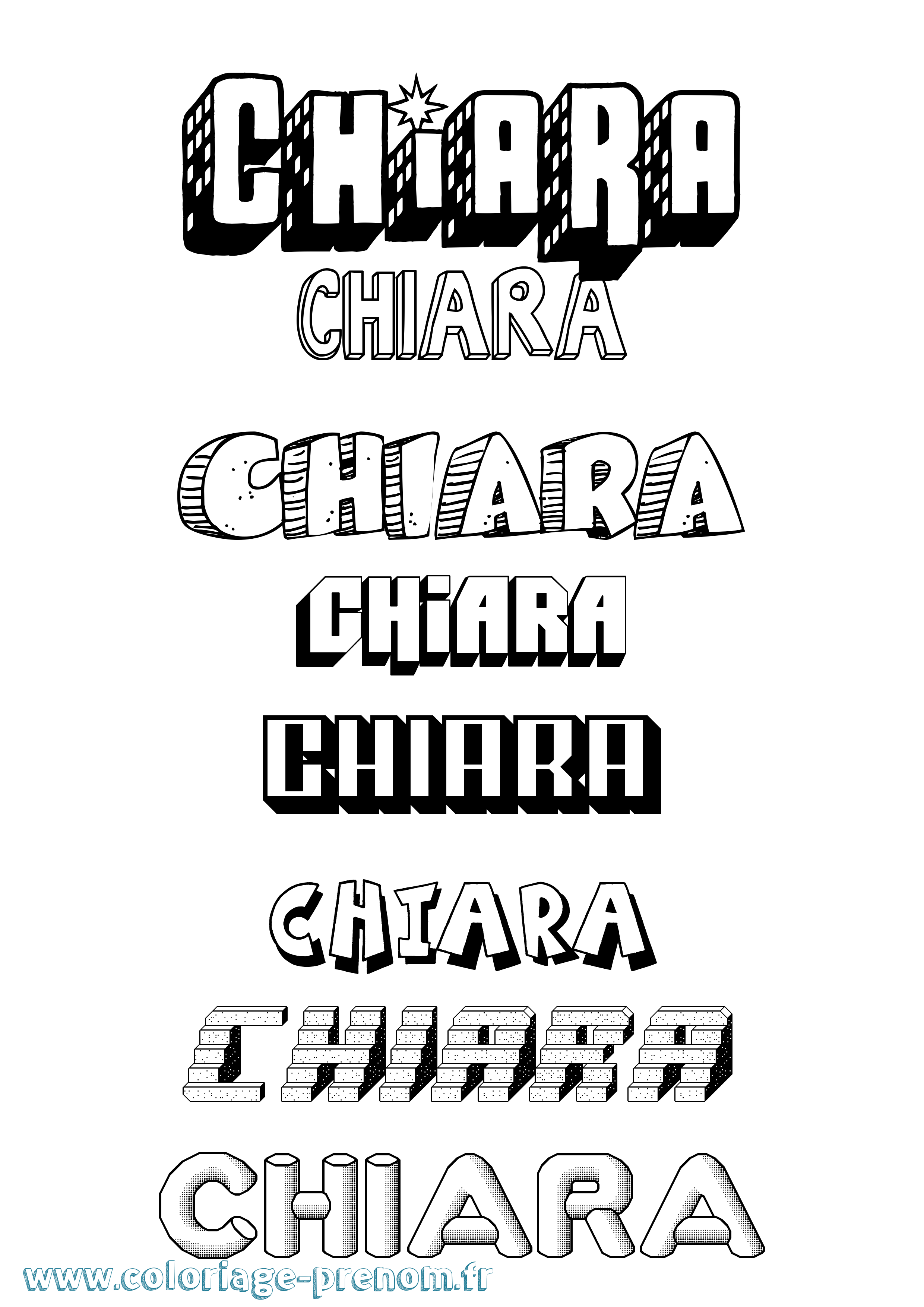 Coloriage Chiara Effet 3D Coloriage prénom Chiara Effet 3D
