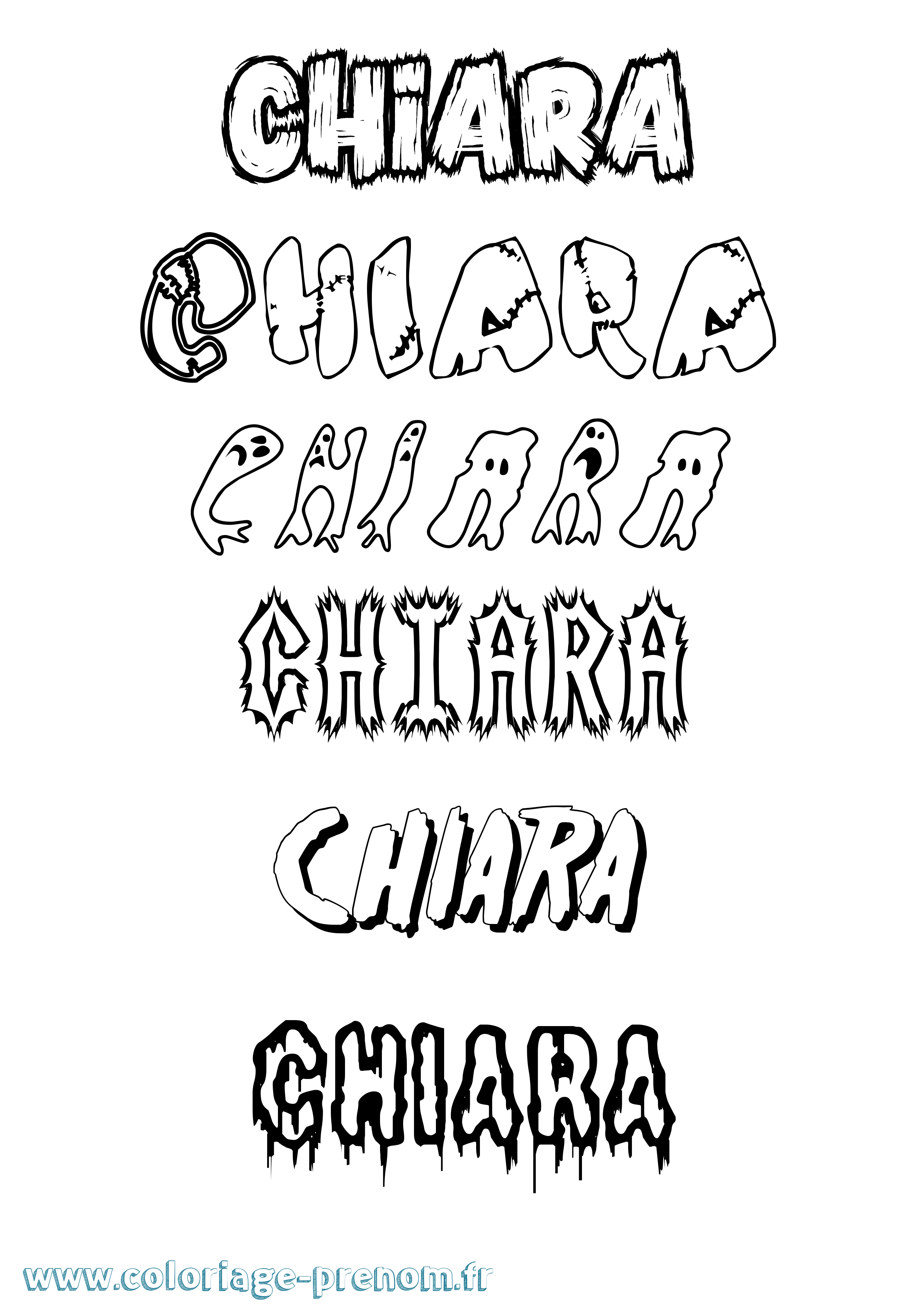 Coloriage Chiara Frisson Coloriage prénom Chiara Frisson